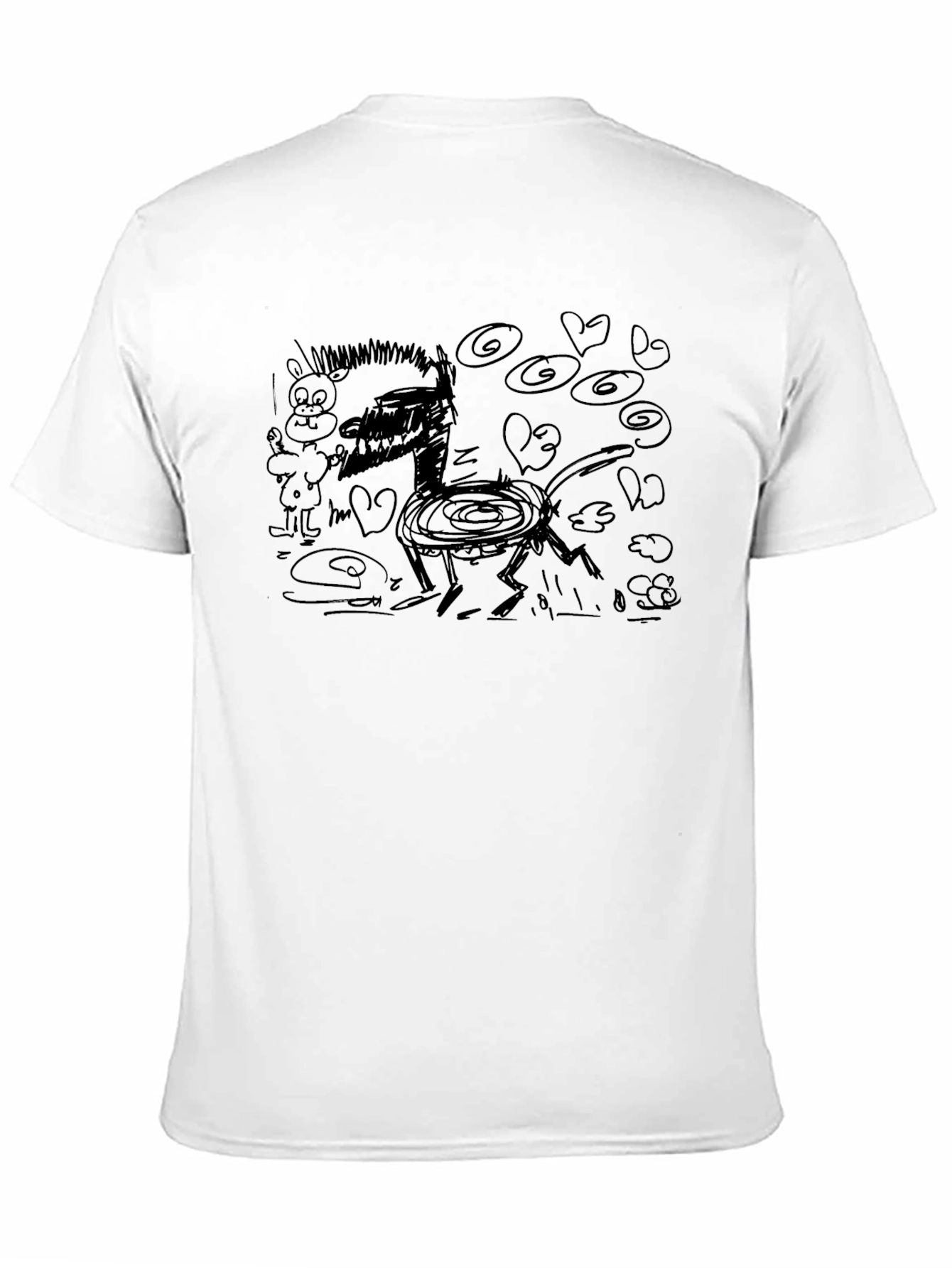 Abstract Cartoon Black T-Shirt