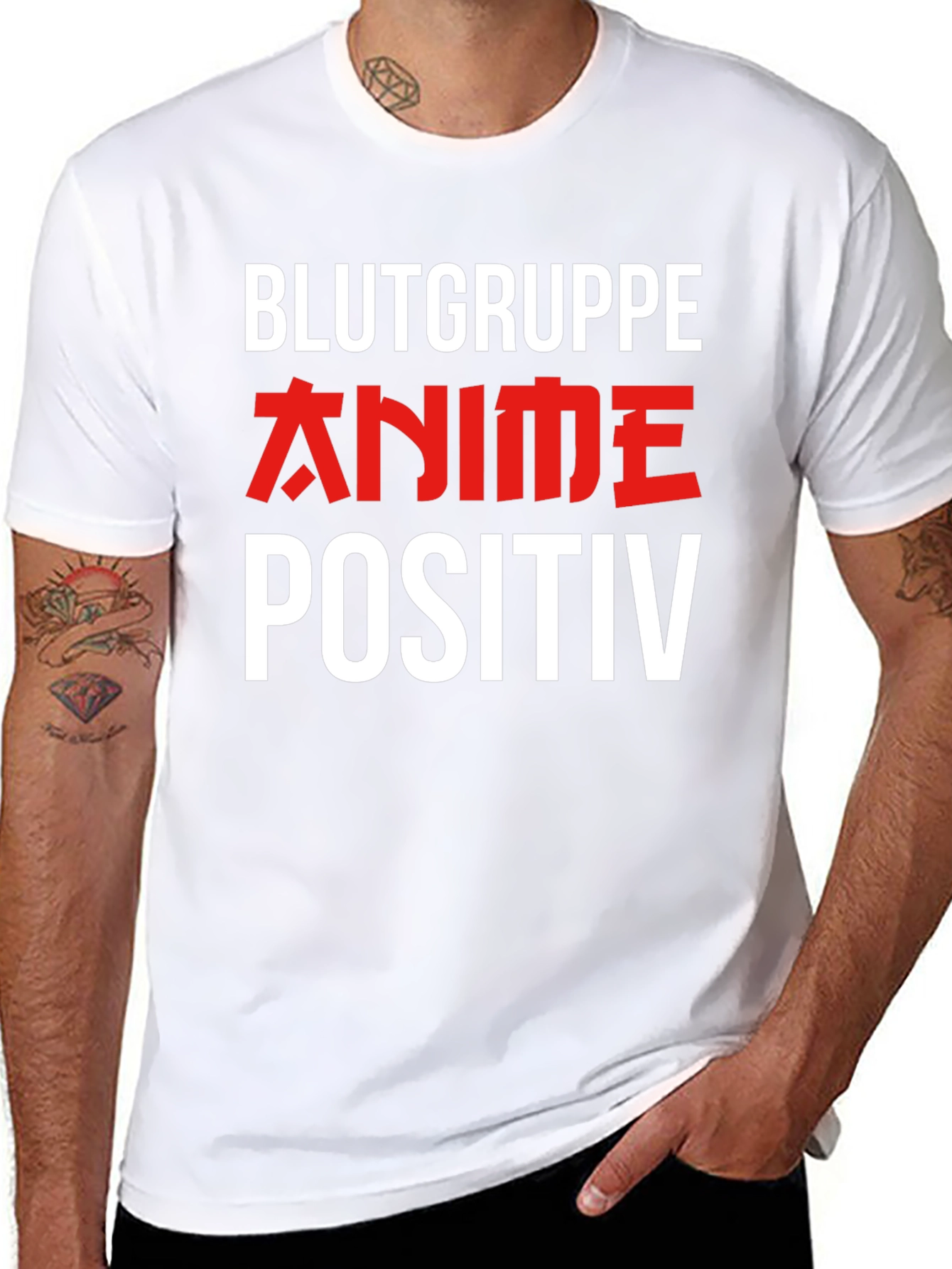 Anime Positiv Graphic Tee - Black