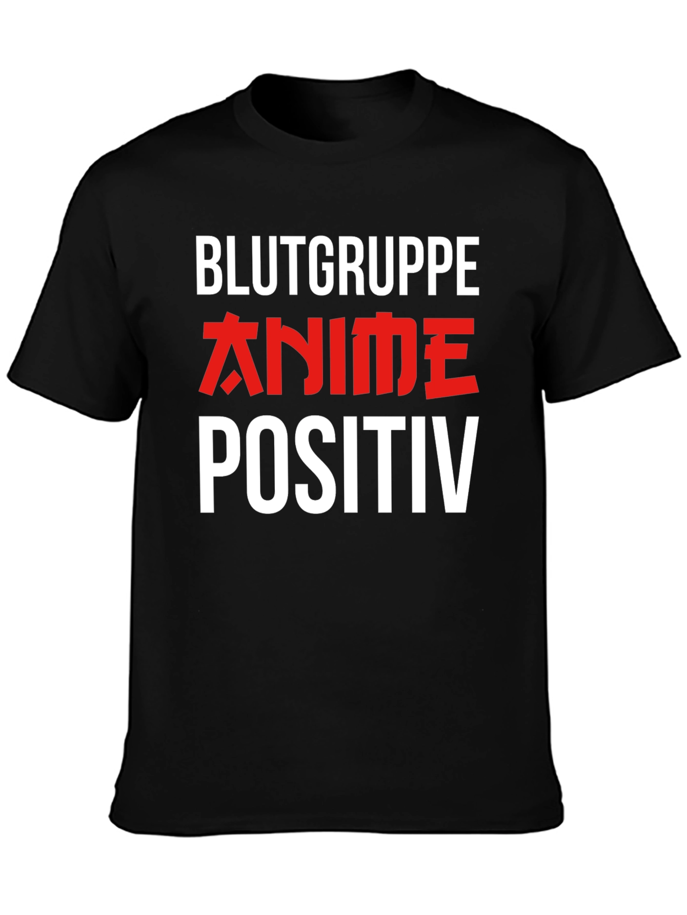 Anime Positiv Graphic Tee - Black