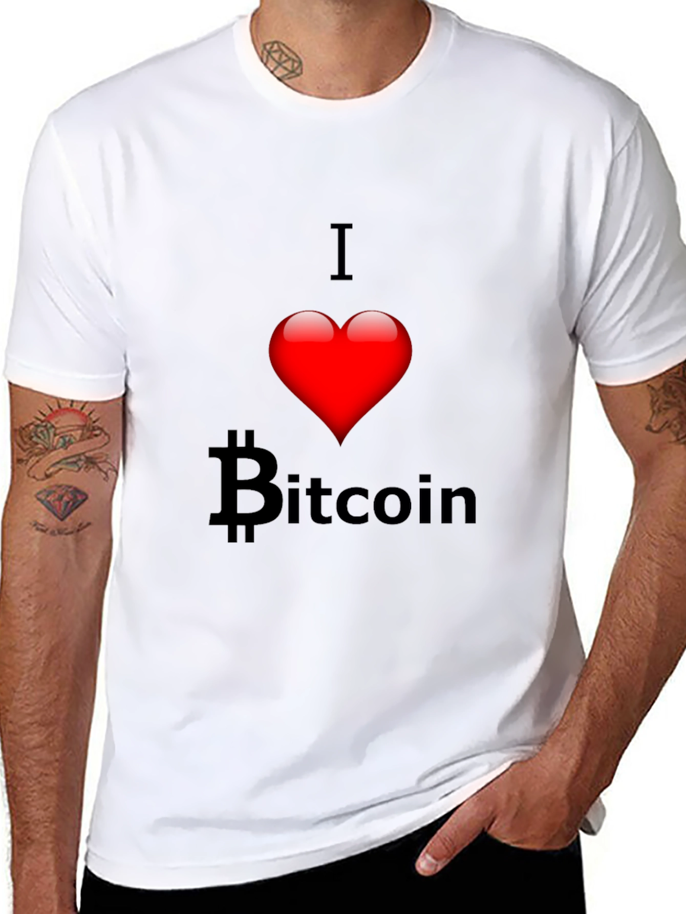 I Heart Bitcoin Black T-Shirt
