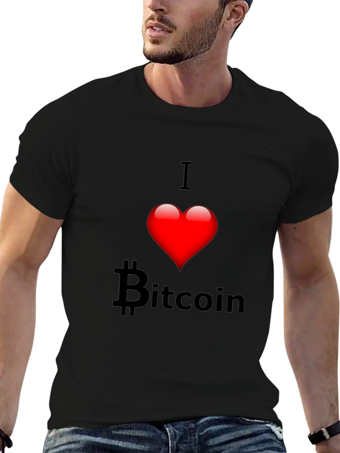 I Heart Bitcoin Black T-Shirt
