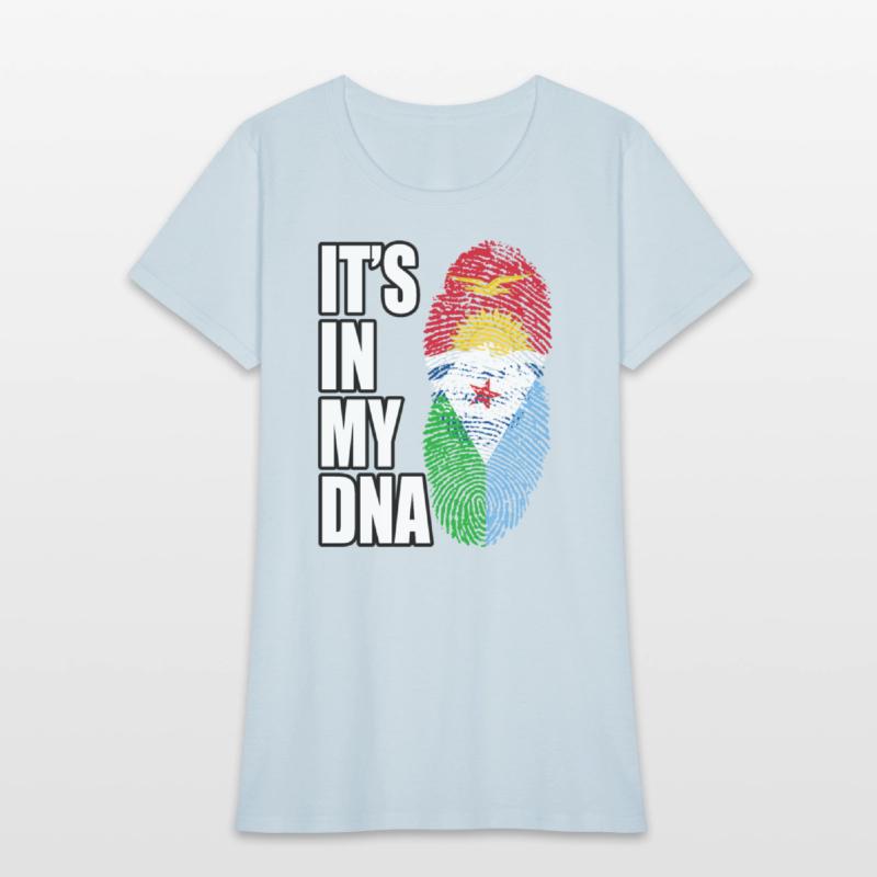 Kiribati And Djiboutian Mix Heritage DNA Flag