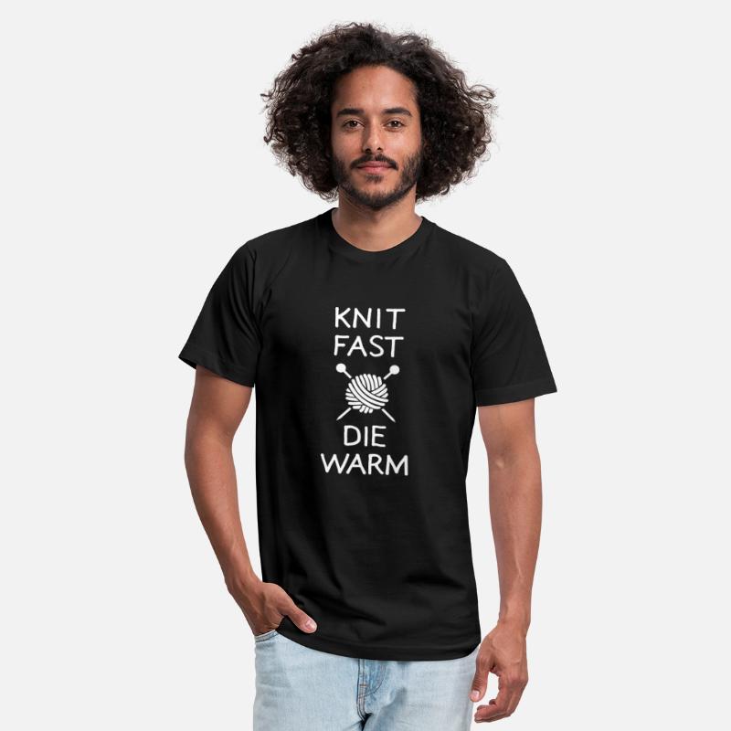 Knit fast Die warm - funny knitting motif