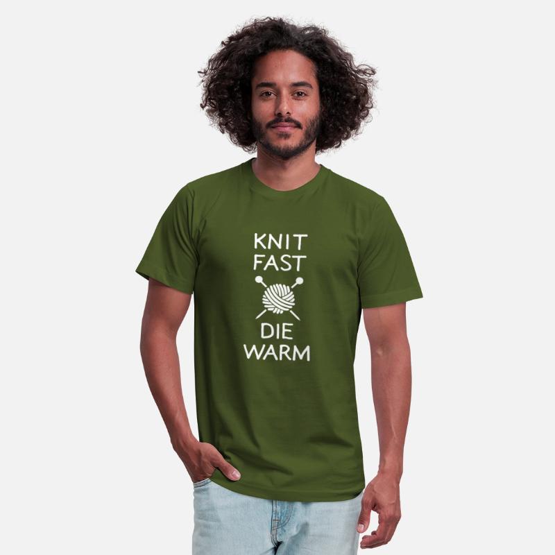 Knit fast Die warm - funny knitting motif