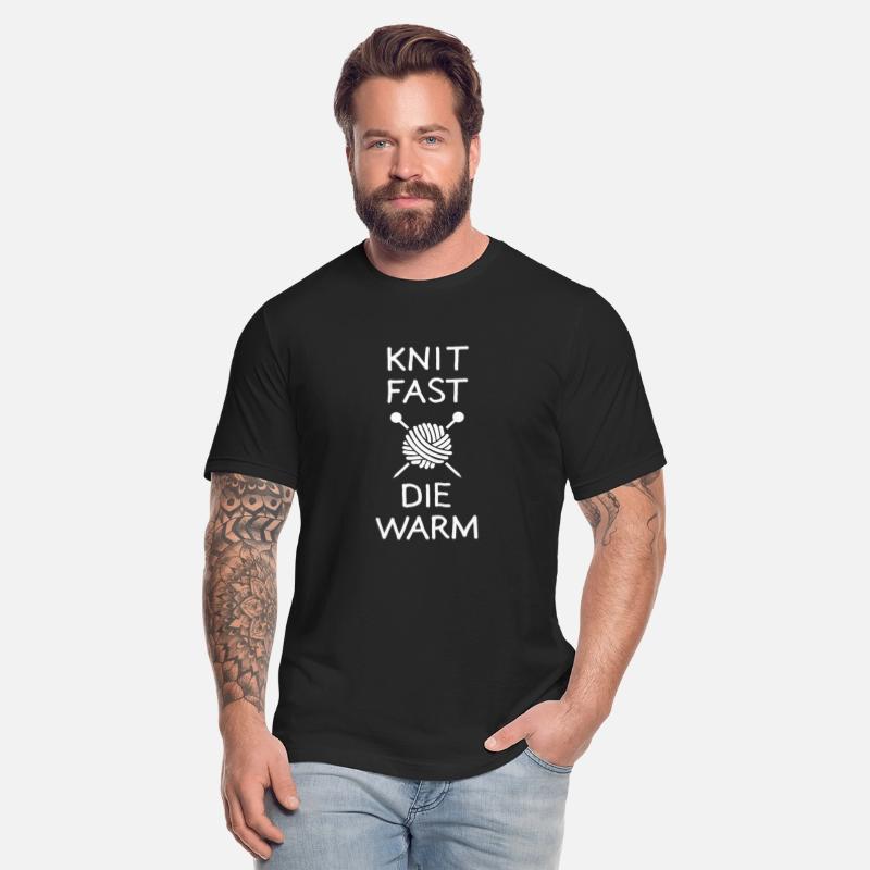 Knit fast Die warm - funny knitting motif