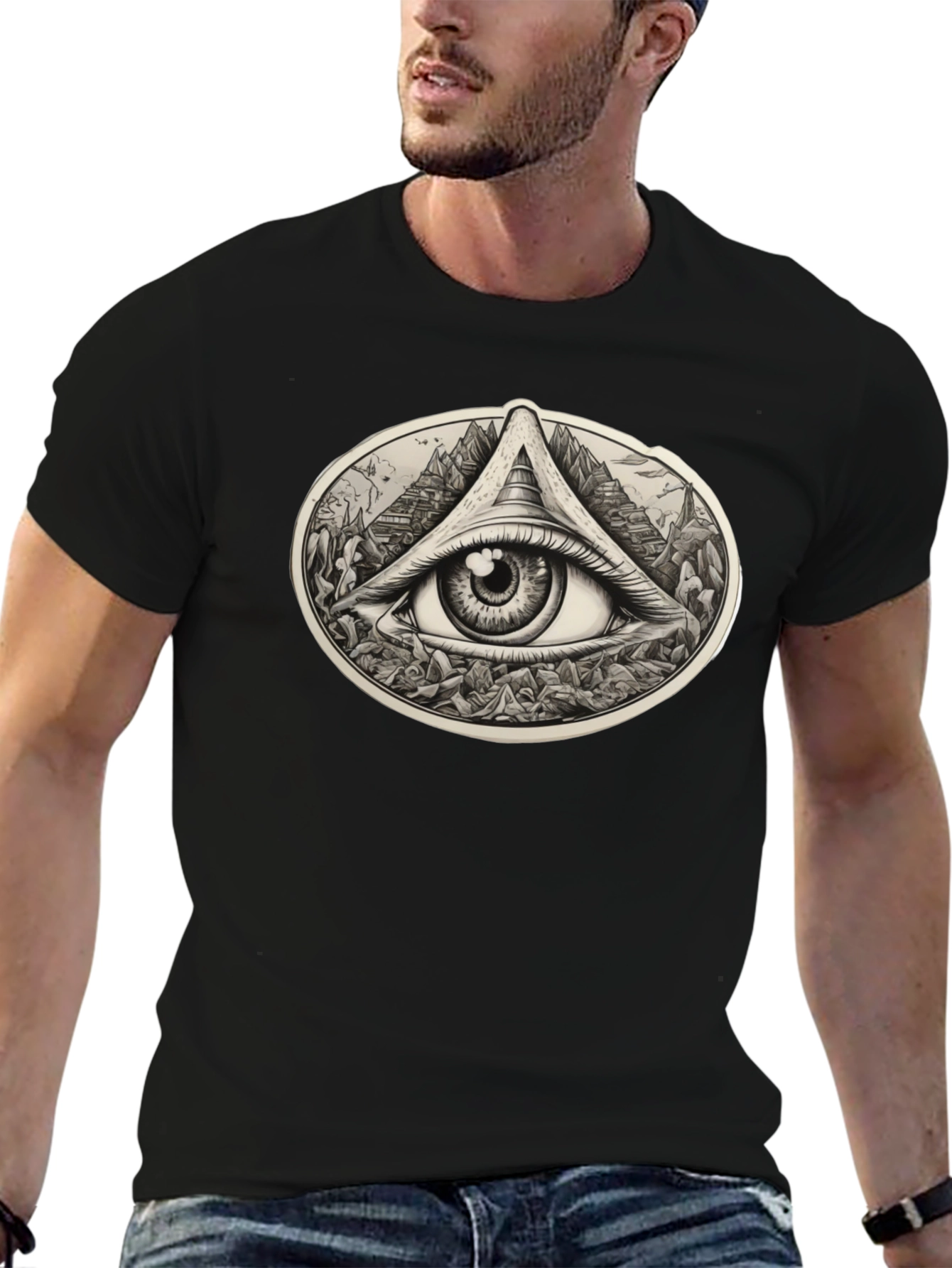 All Seeing Eye Graphic Tee - Black Unisex T-Shirt