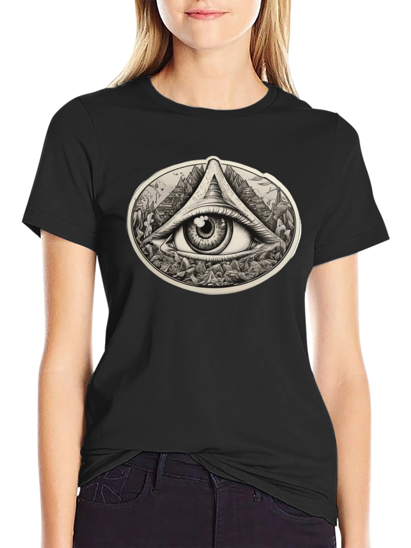 All Seeing Eye Graphic Tee - Black Unisex T-Shirt