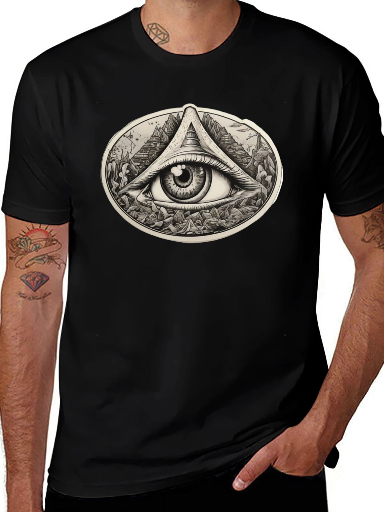 All Seeing Eye Graphic Tee - Black Unisex T-Shirt