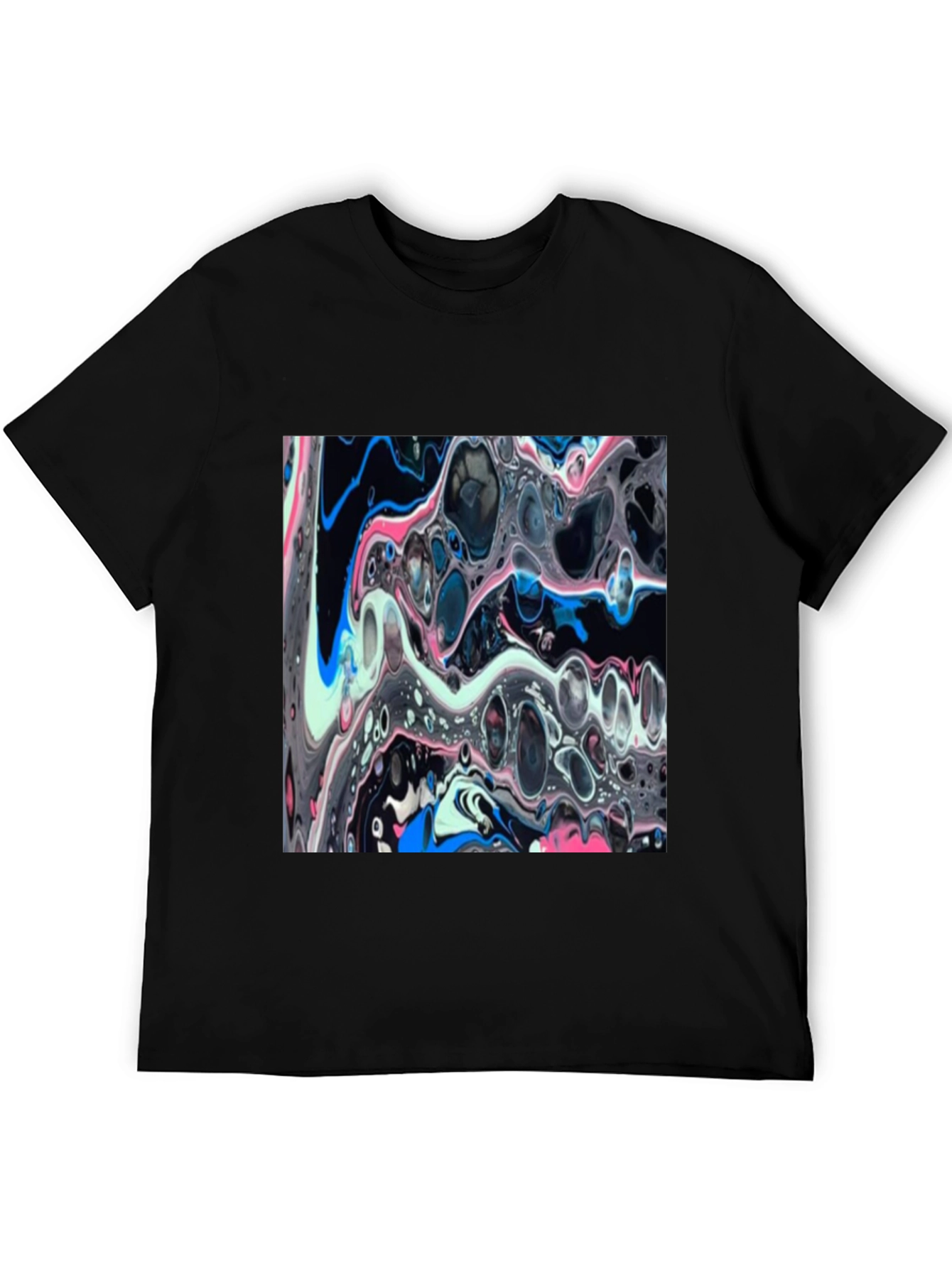 Abstract Swirl Art Black T-Shirt