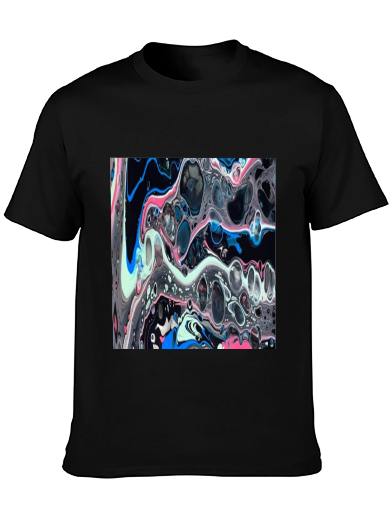 Abstract Swirl Art Black T-Shirt