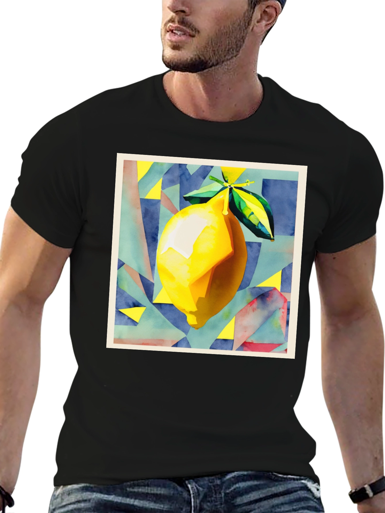 Abstract Lemon Graphic T-Shirt