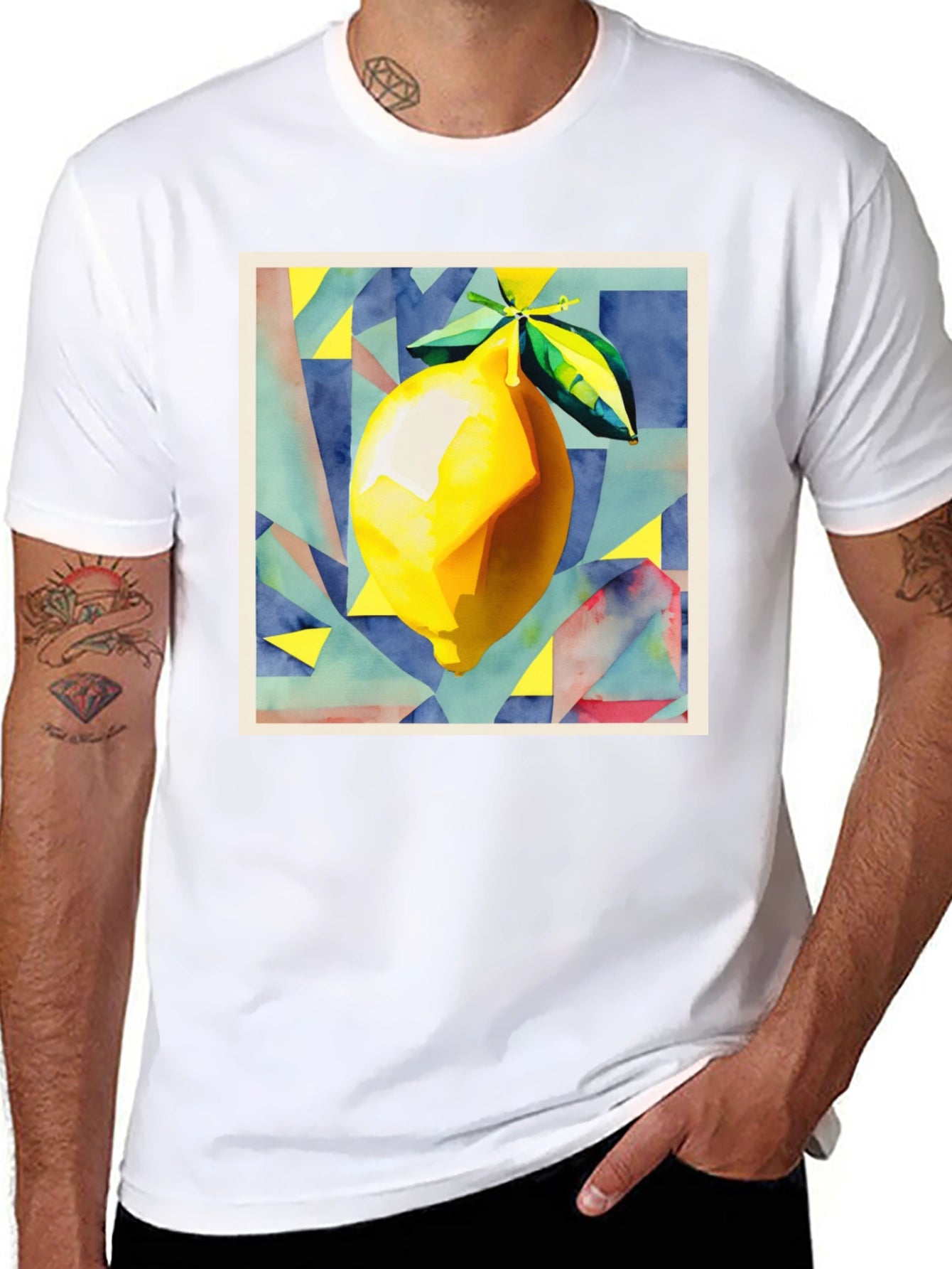 Abstract Lemon Graphic T-Shirt