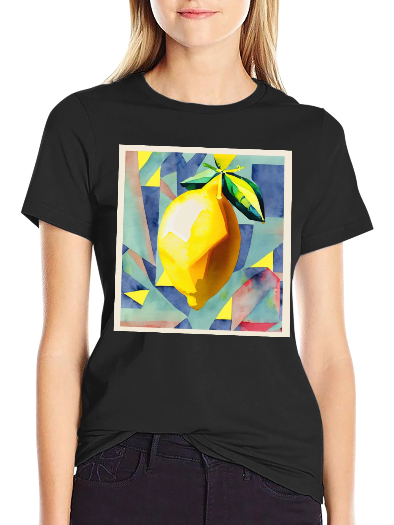 Abstract Lemon Graphic T-Shirt