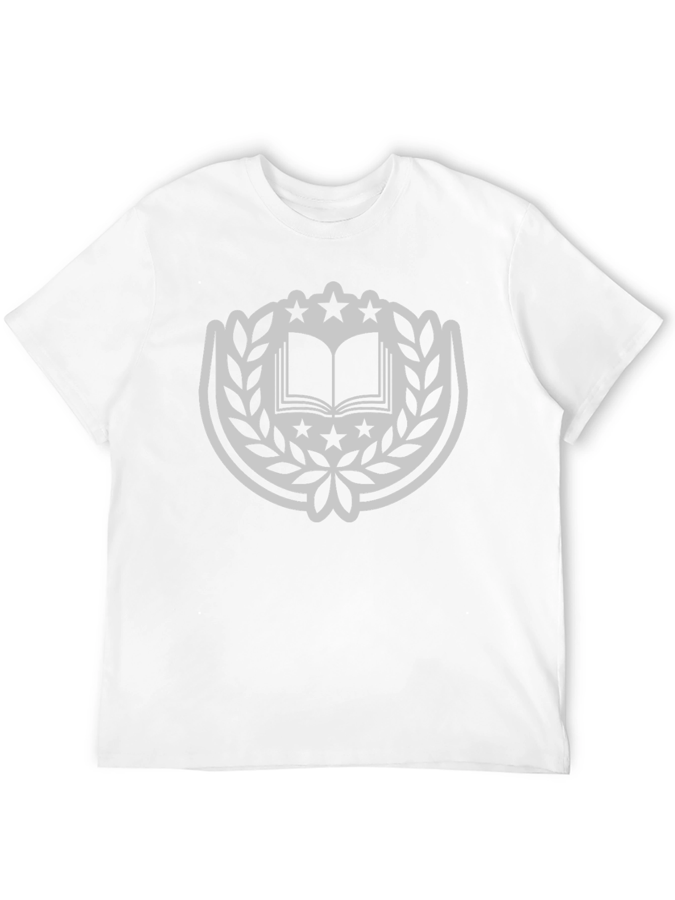 Academic Crest Tee: Classic Black Cotton T-Shirt