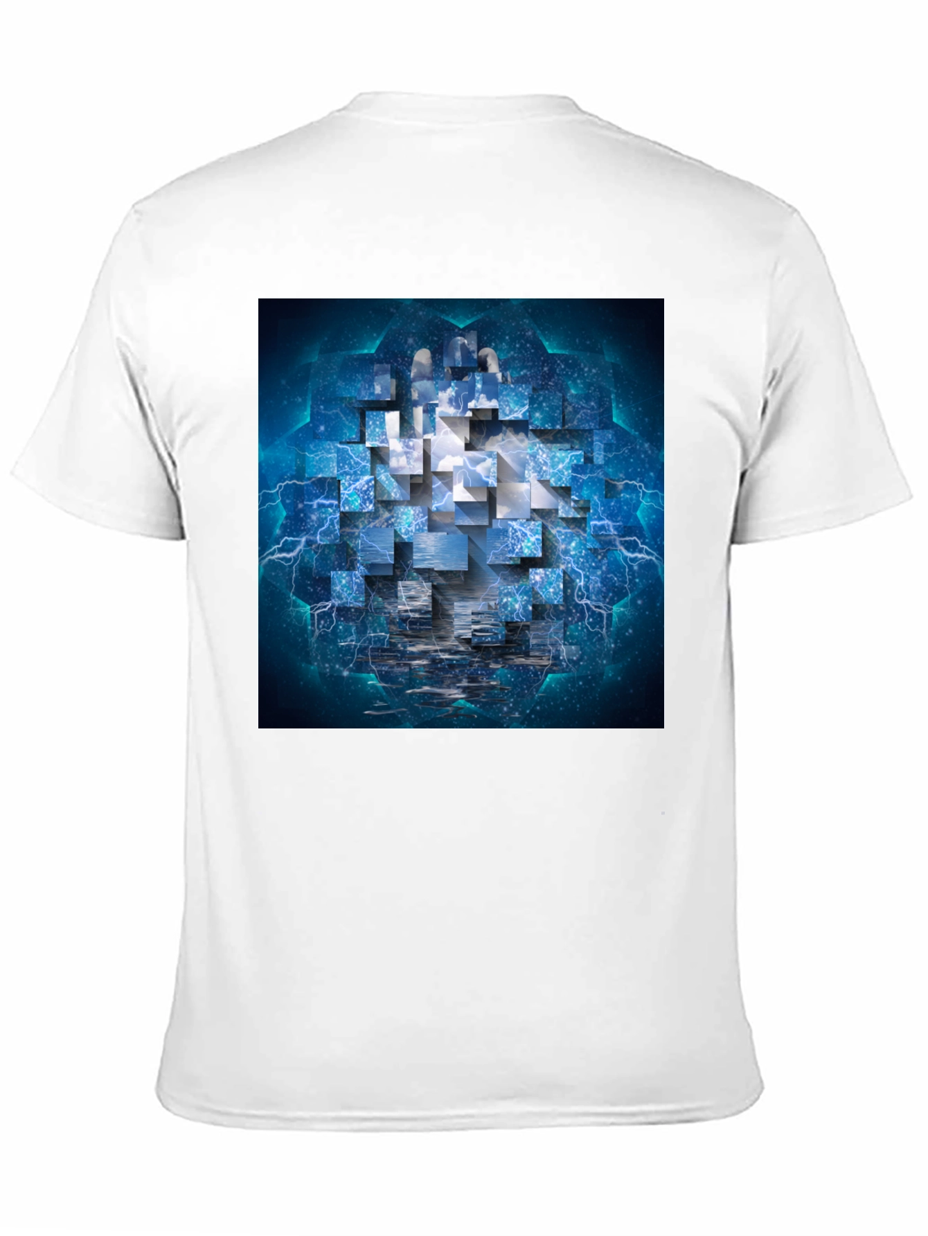 Abstract Cube Graphic Print Tee