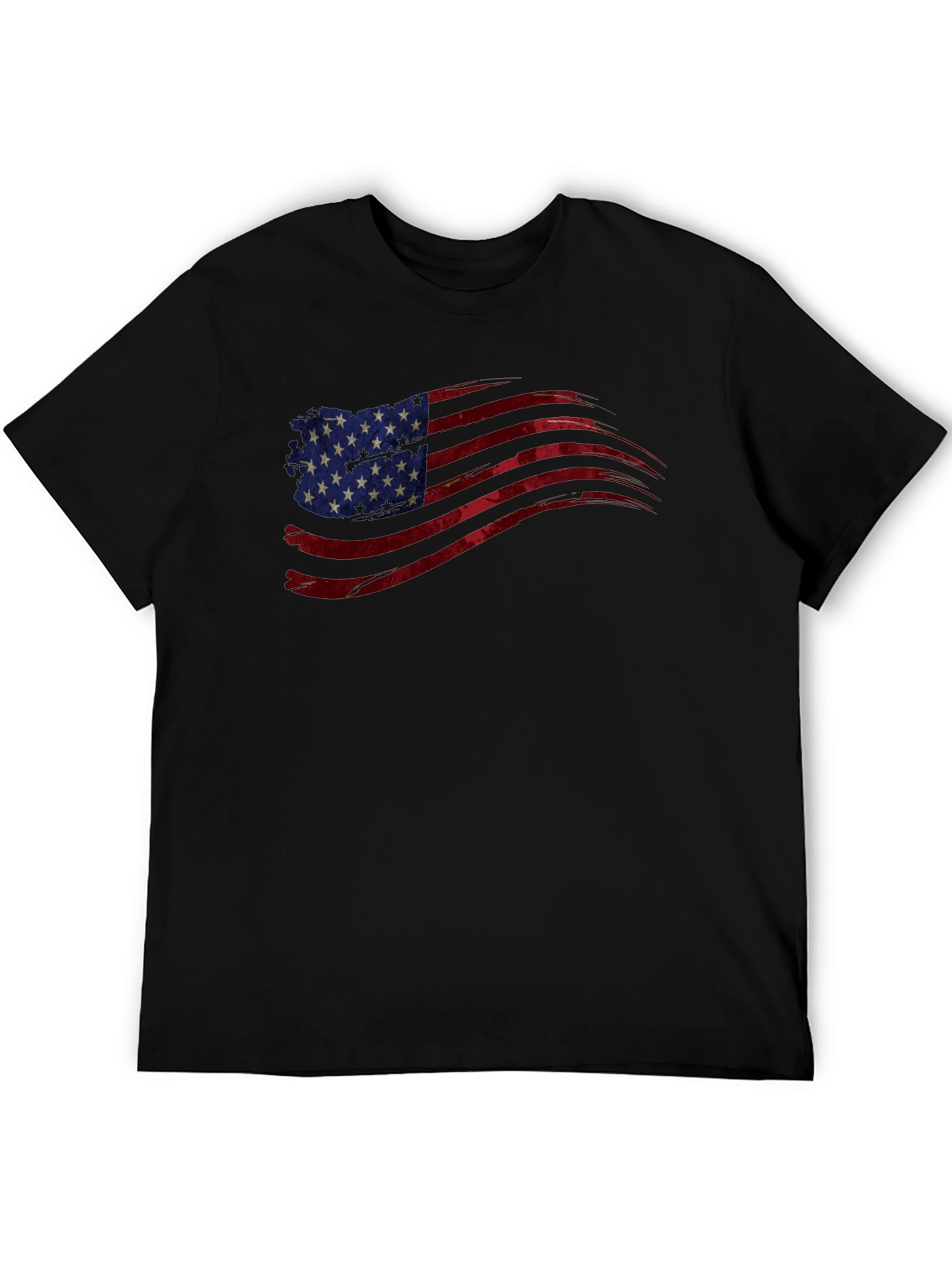 American Flag Graphic Tee - Patriotic Black T-Shirt