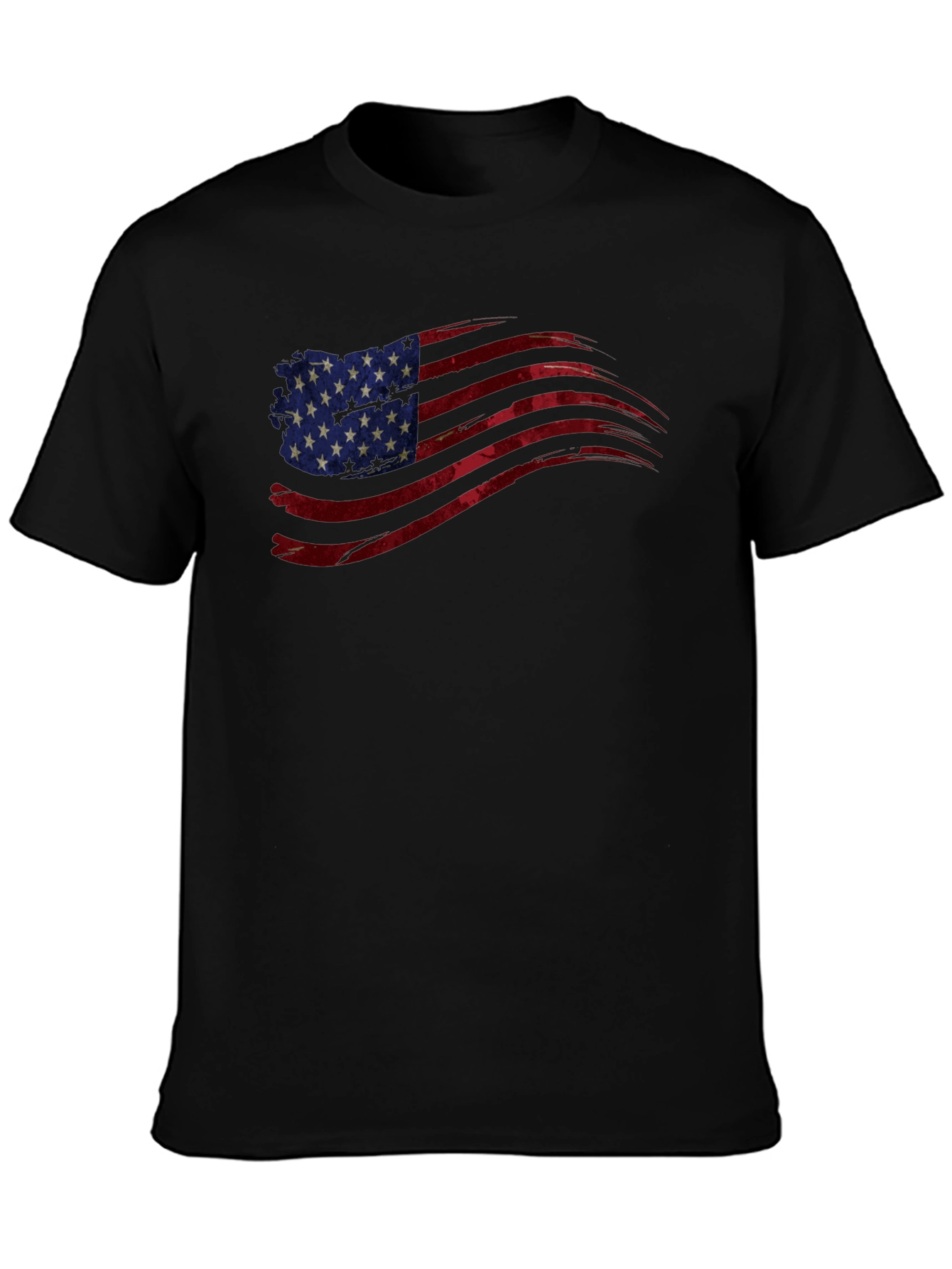 American Flag Graphic Tee - Patriotic Black T-Shirt