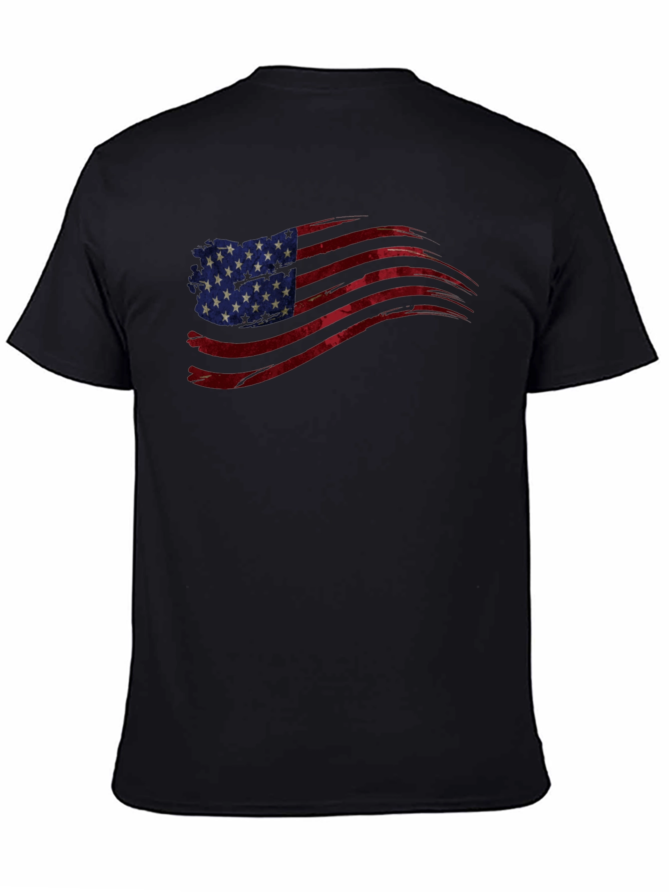 American Flag Graphic Tee - Patriotic Black T-Shirt