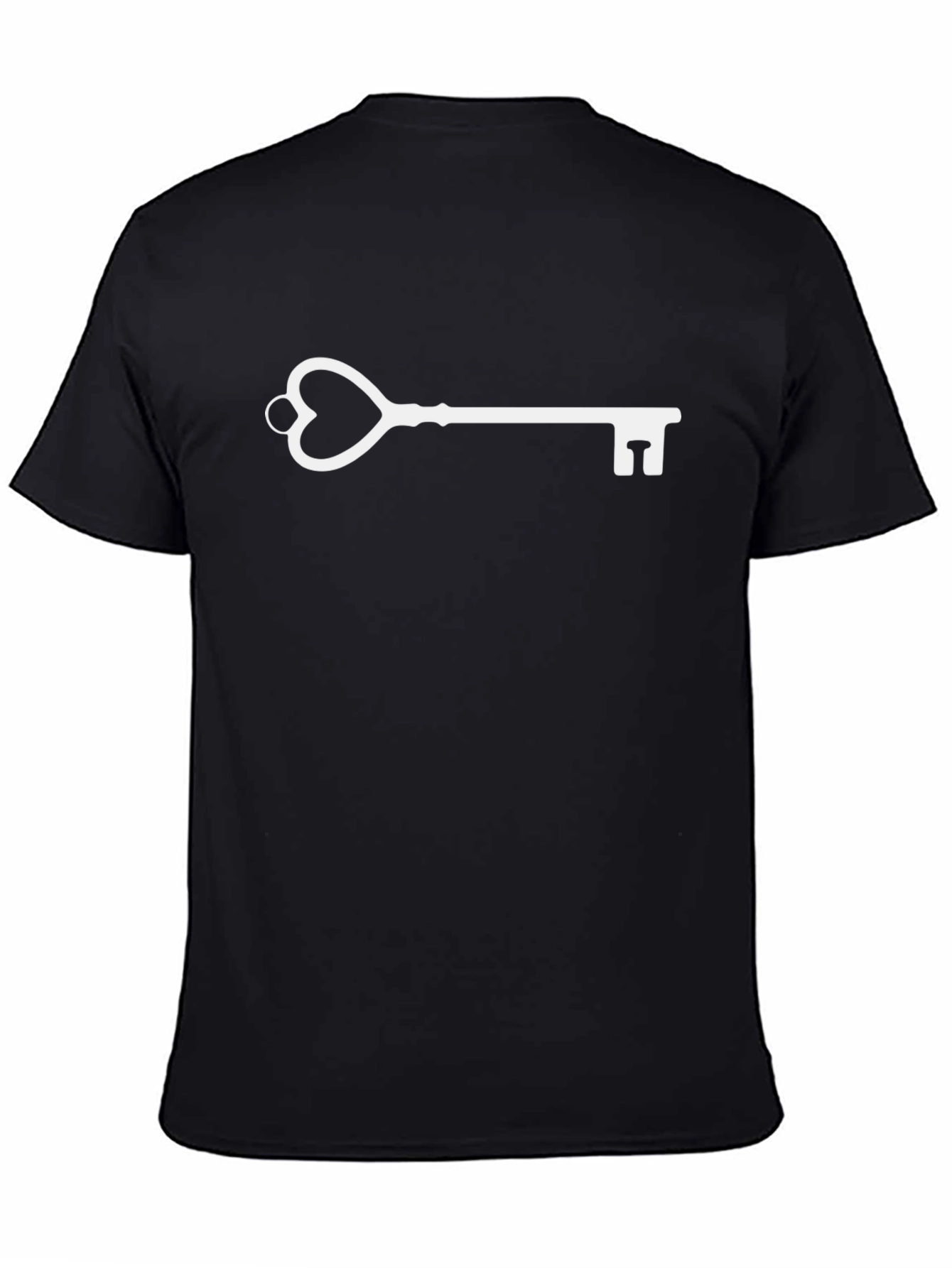 Heart Key Graphic Black T-Shirt