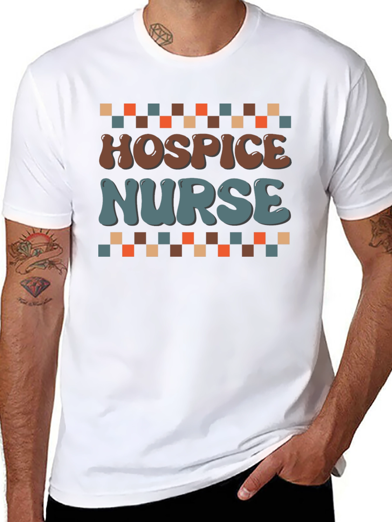 Hospice Nurse Graphic T-Shirt - Retro Design