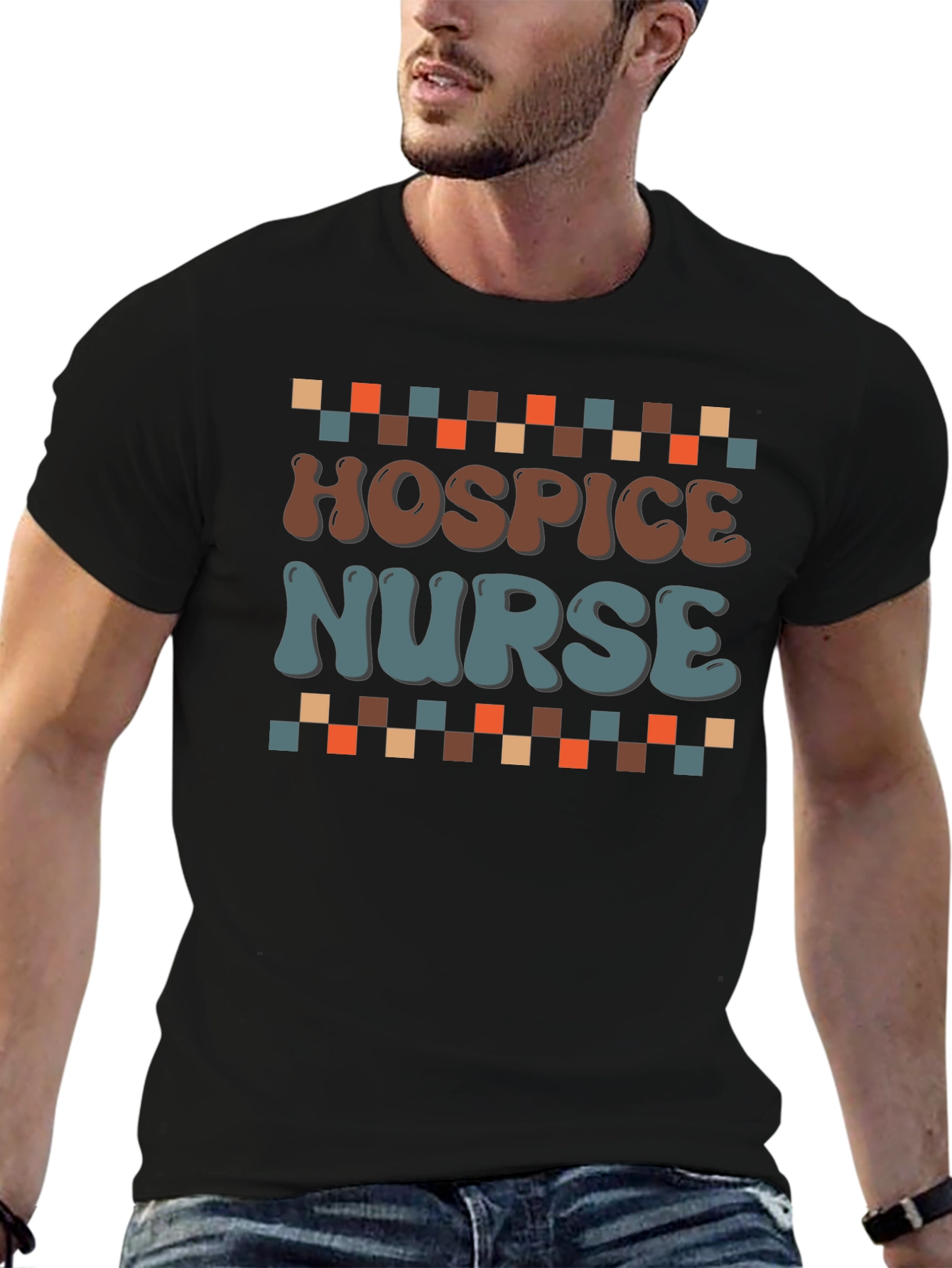 Hospice Nurse Graphic T-Shirt - Retro Design