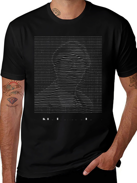 Abstract Portrait Graphic Tee - Modern Black T-Shirt