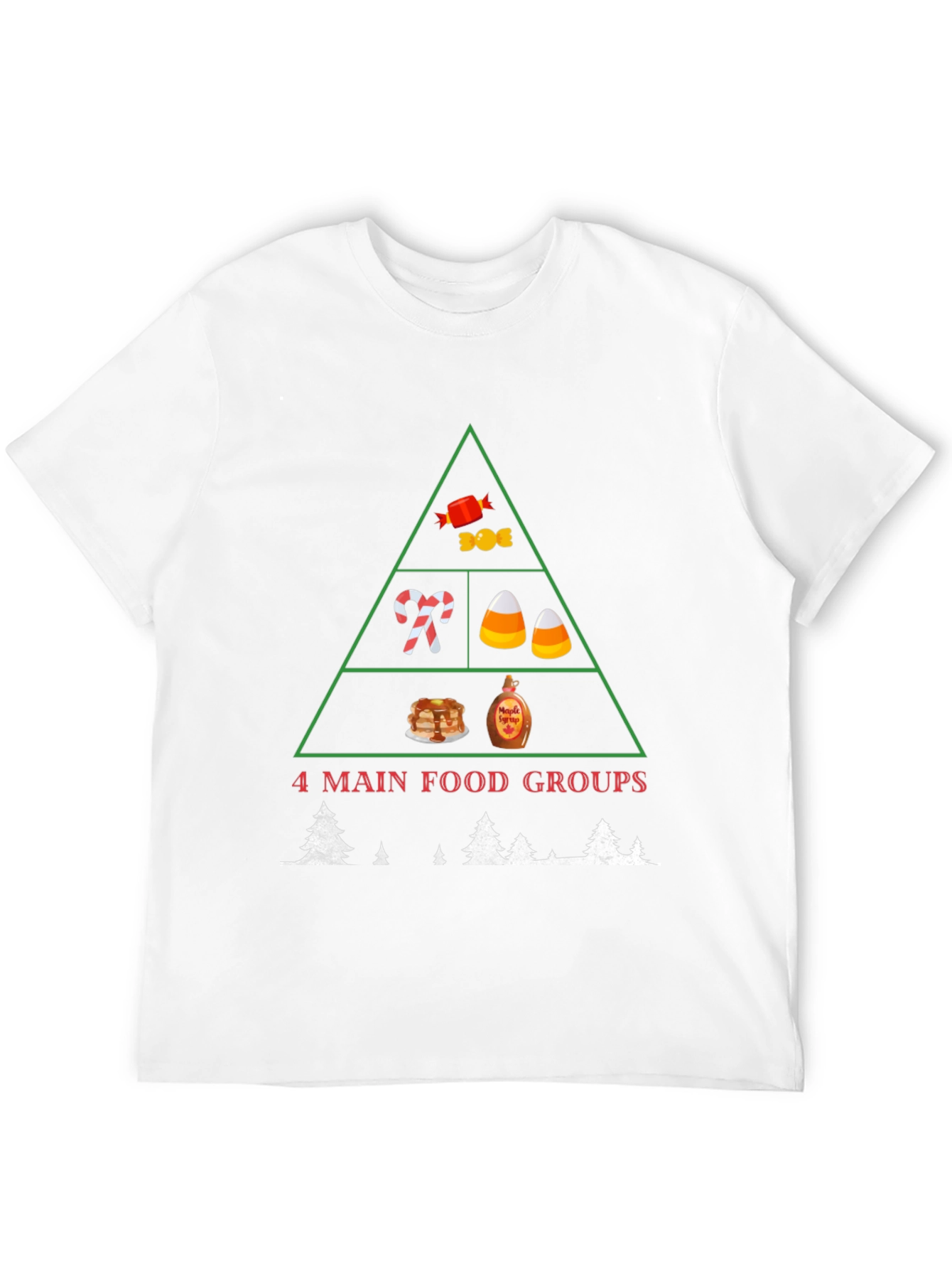 4 Main Food Groups Christmas T-Shirt