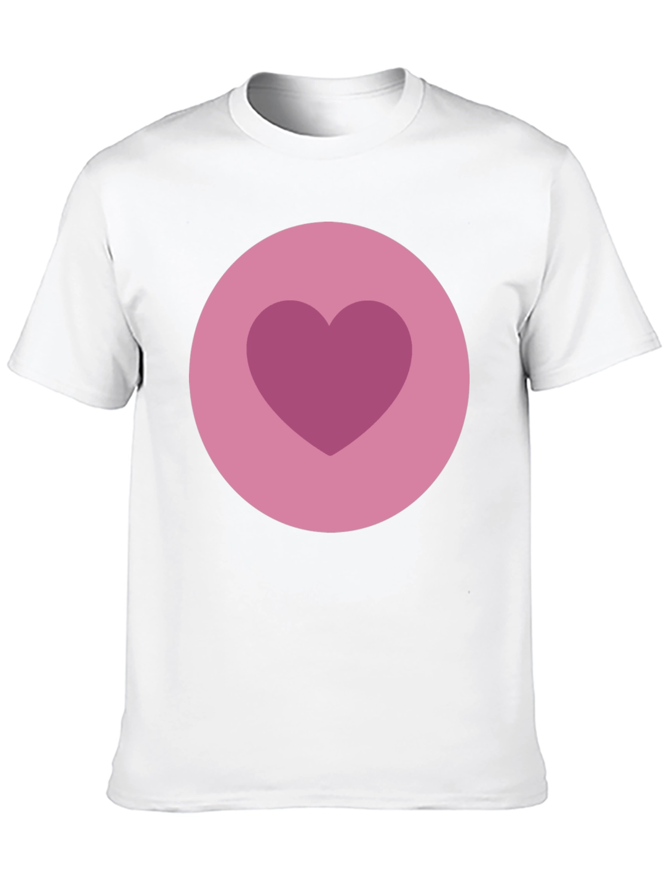 Heart Circle Graphic Tee - Black Cotton Blend Shirt