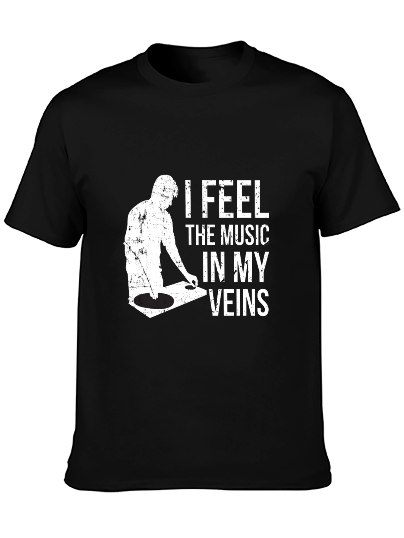 I Feel the Music DJ Graphic Tee - Black