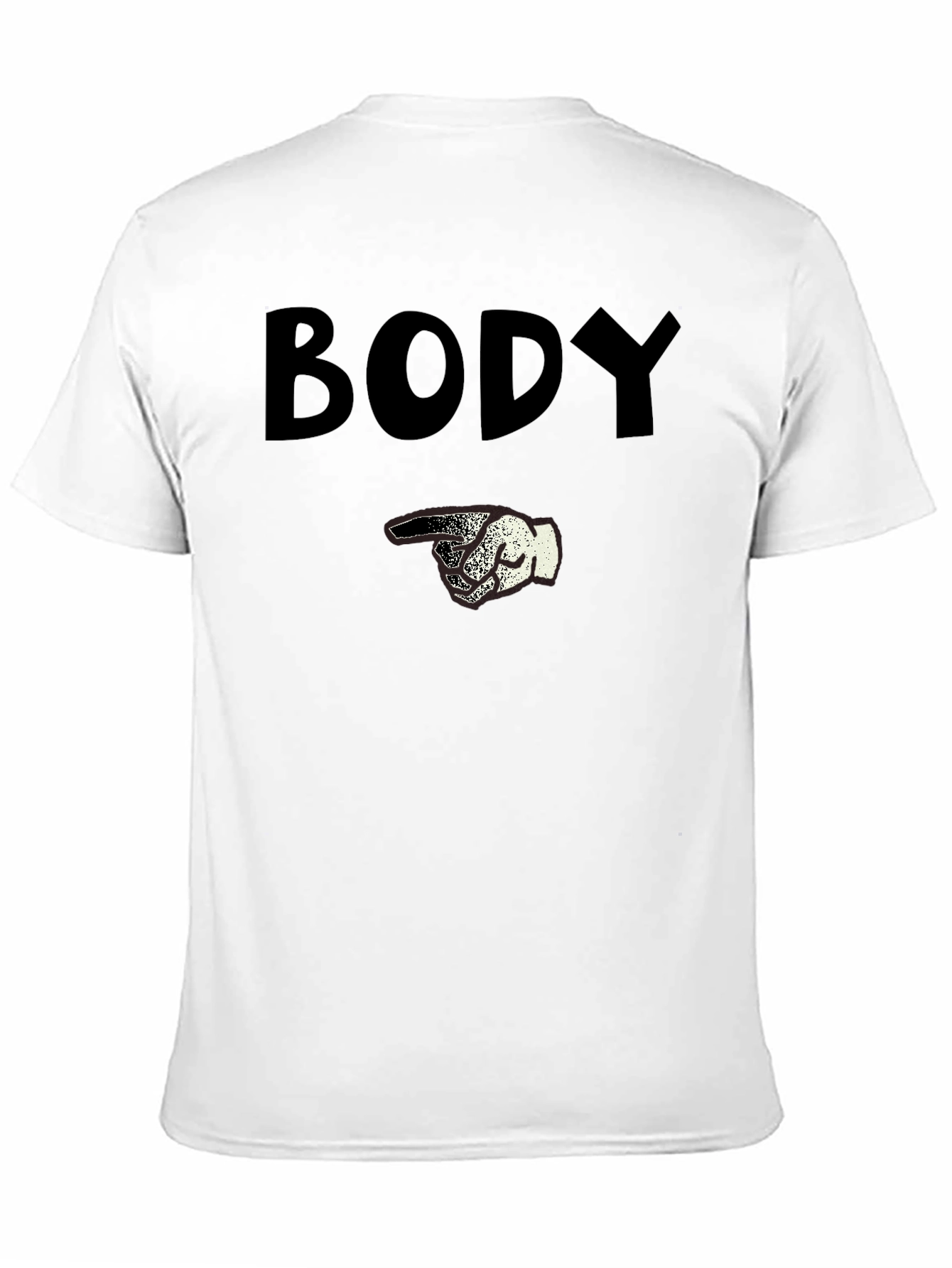 Humorous Body Graphic Print Black T-Shirt