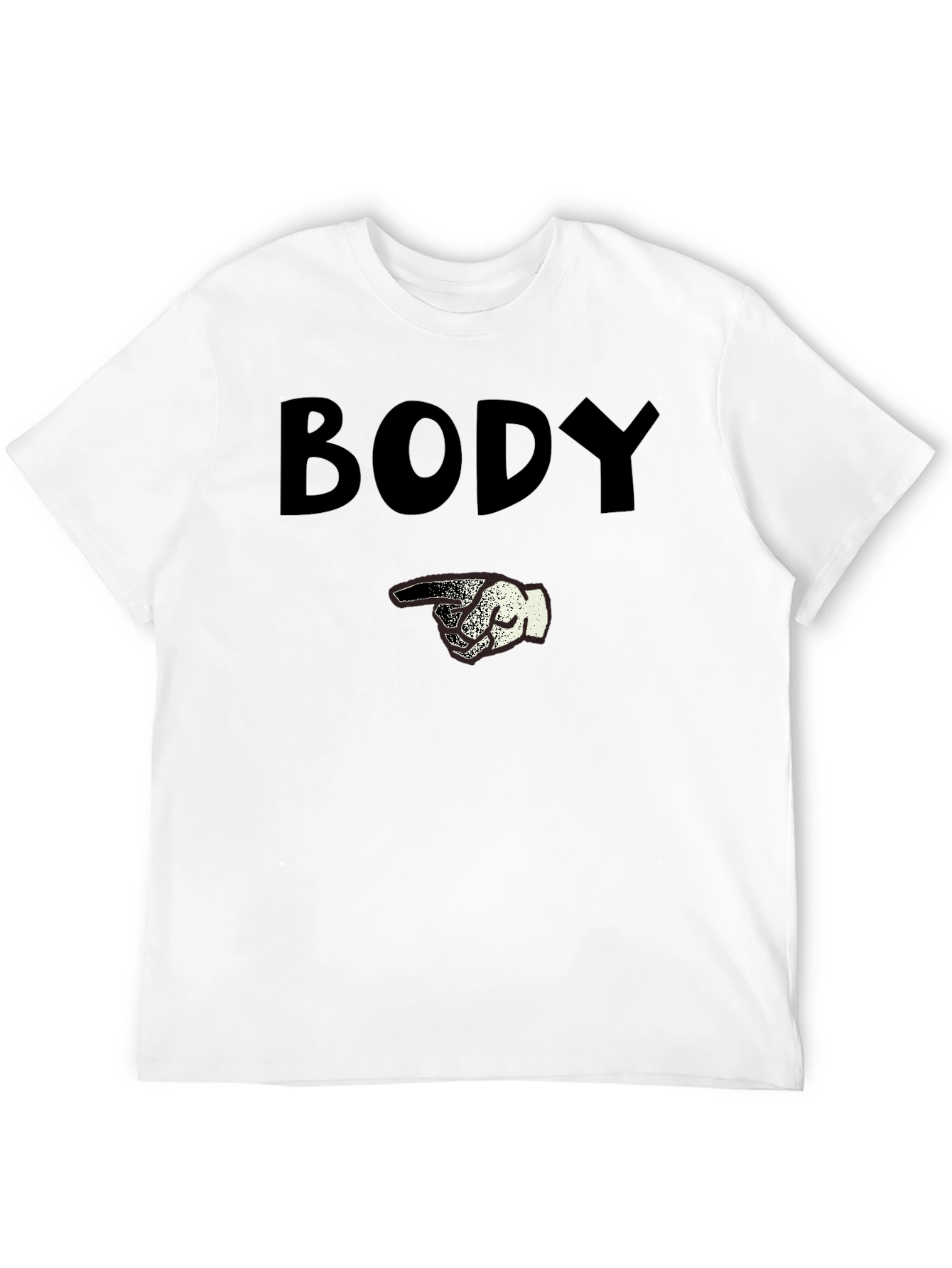 Humorous Body Graphic Print Black T-Shirt