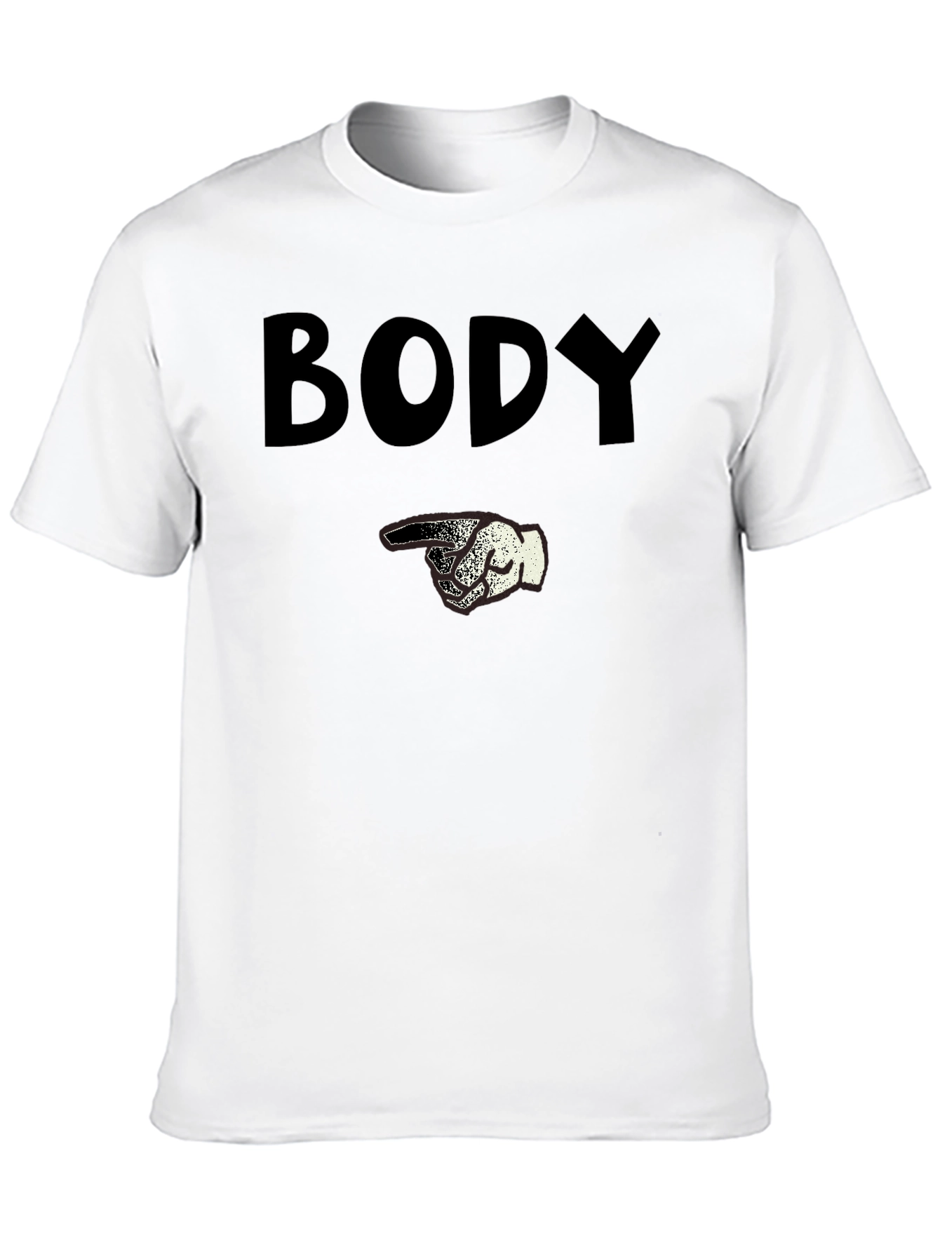 Humorous Body Graphic Print Black T-Shirt