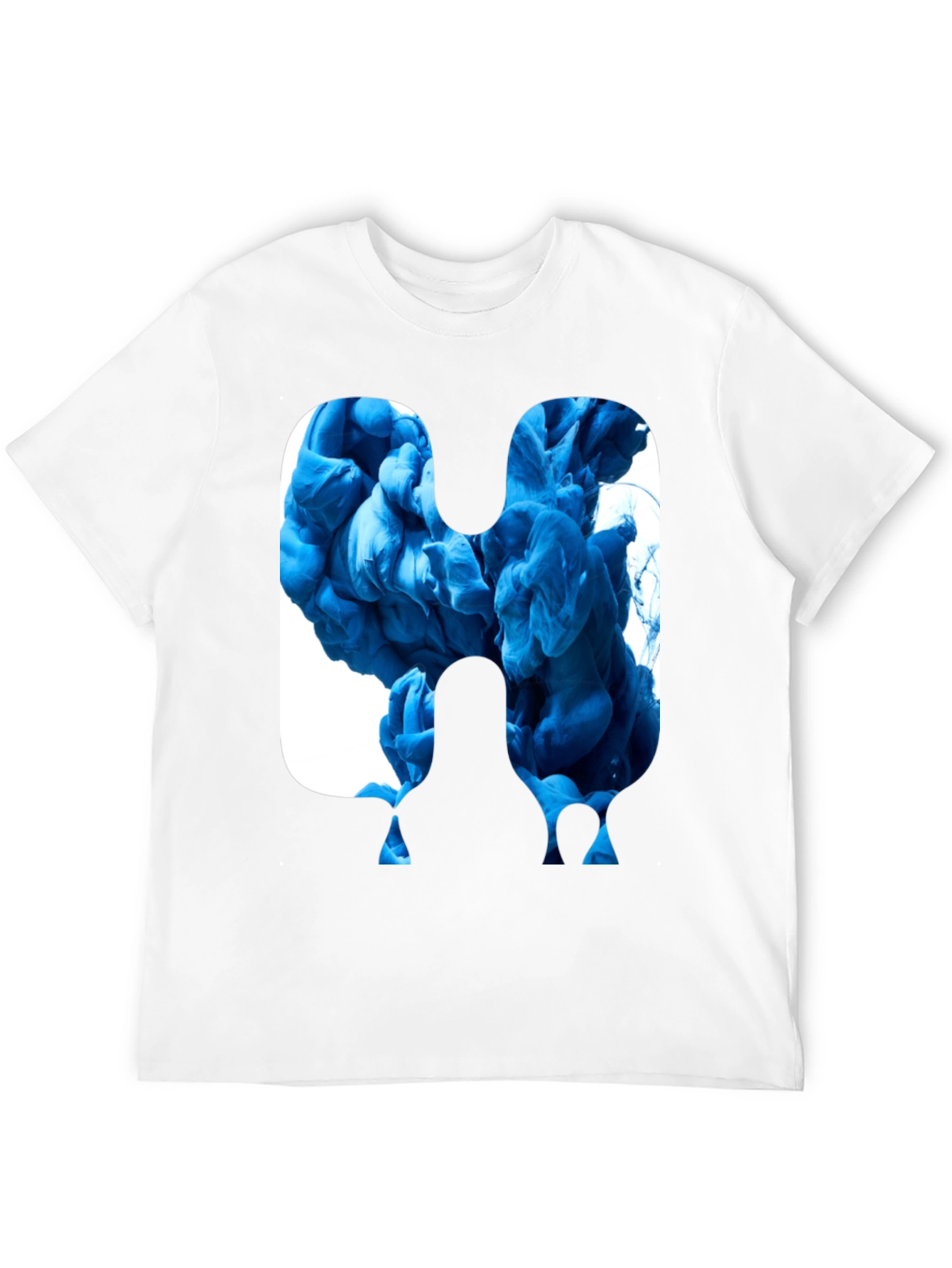 Abstract Blue Ink Graphic Tee