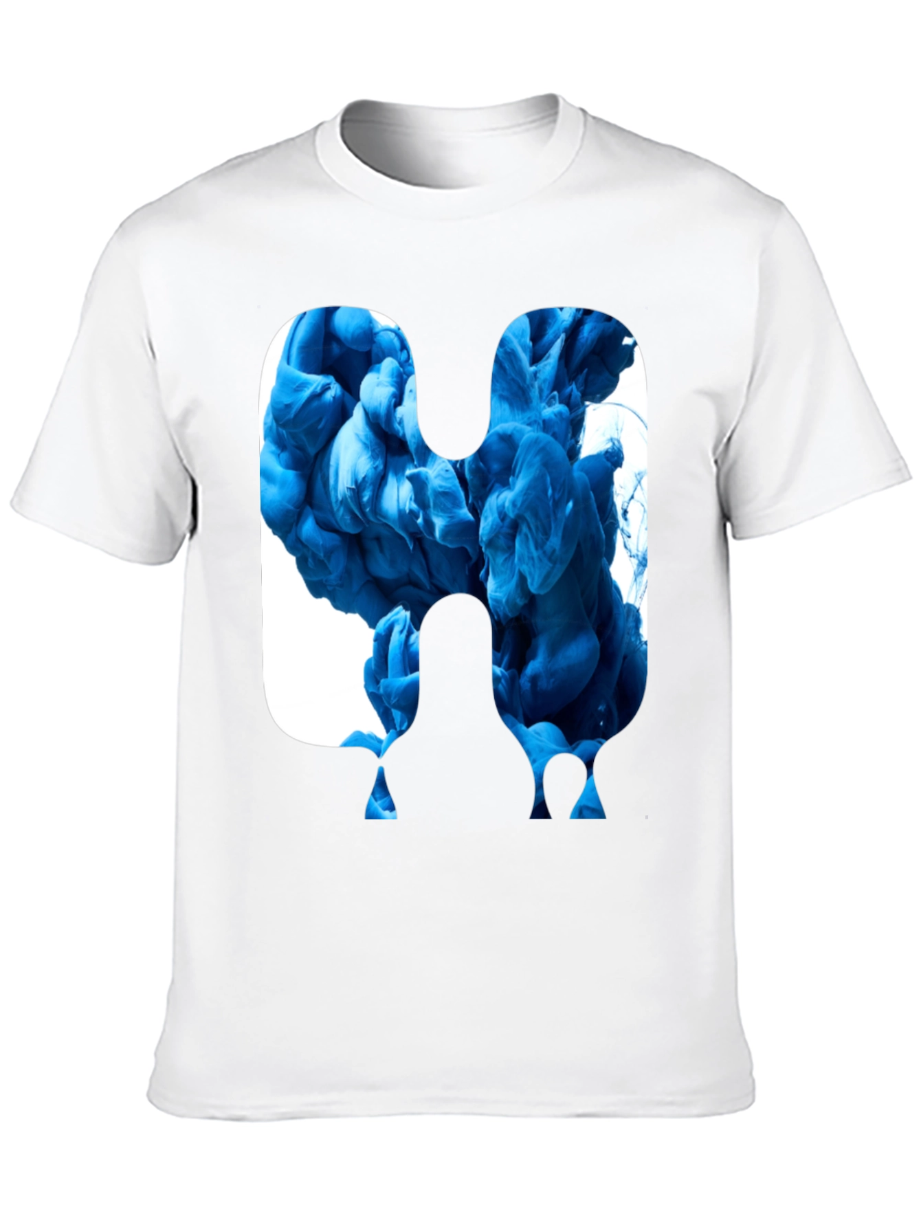 Abstract Blue Ink Graphic Tee
