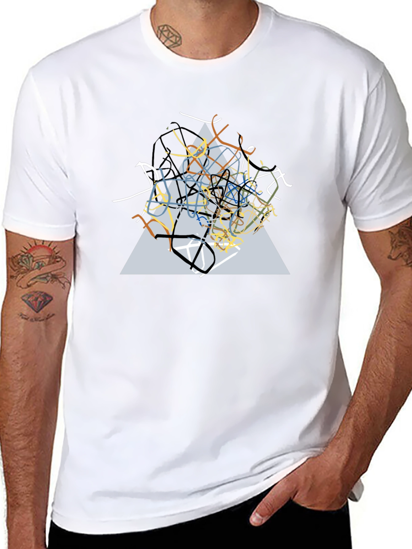 Abstract Lines Graphic Tee - Modern Art T-Shirt