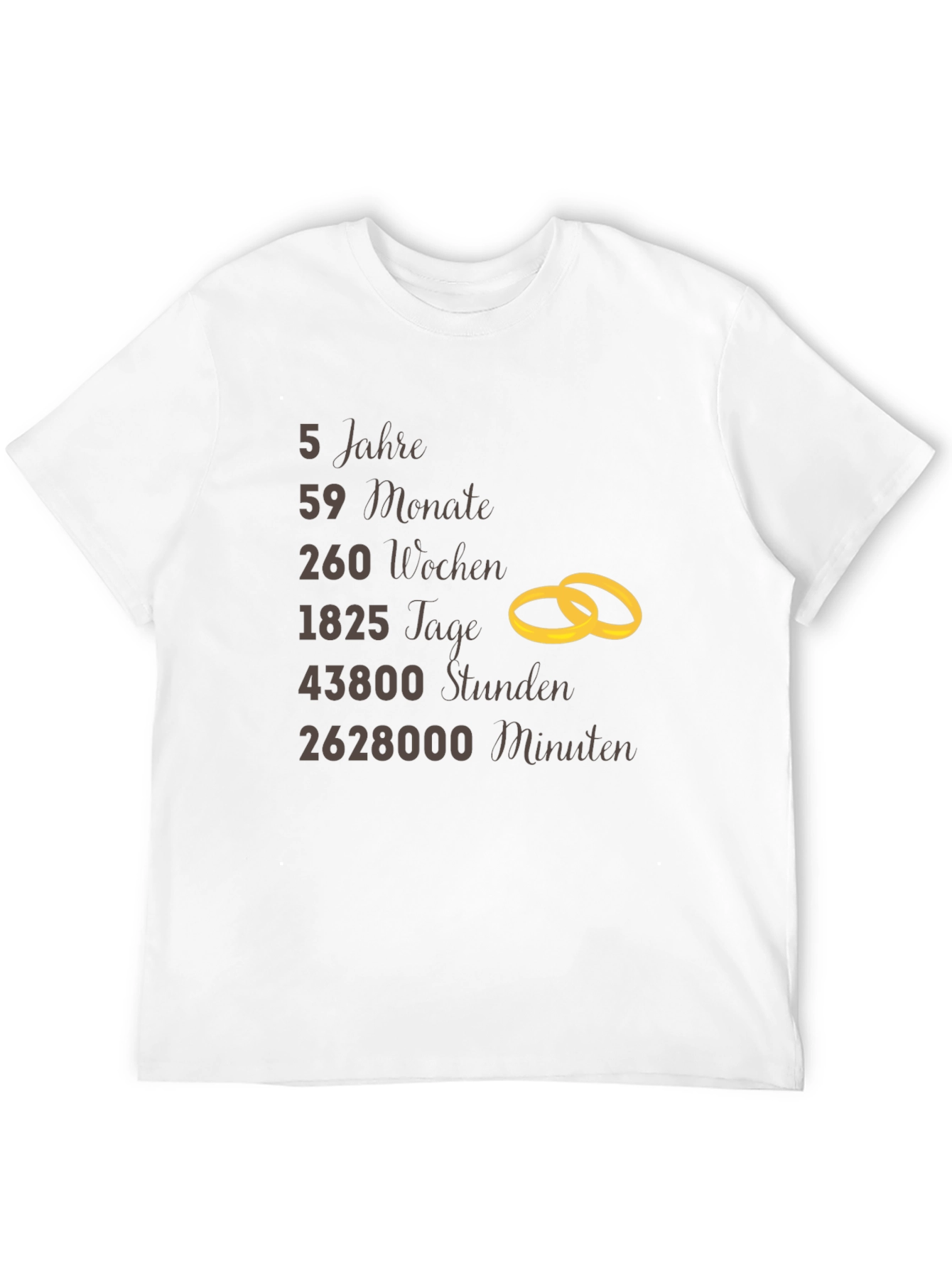 Anniversary T-Shirt: 5 Years Rings Graphic