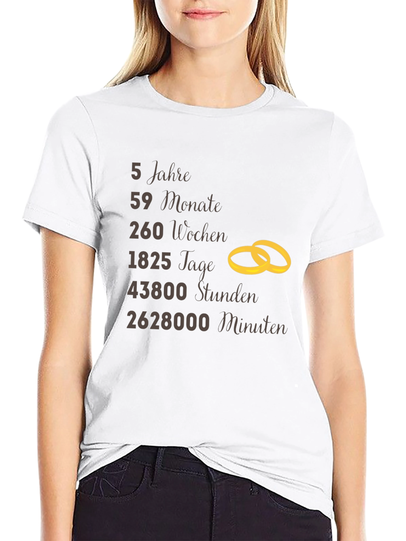 Anniversary T-Shirt: 5 Years Rings Graphic