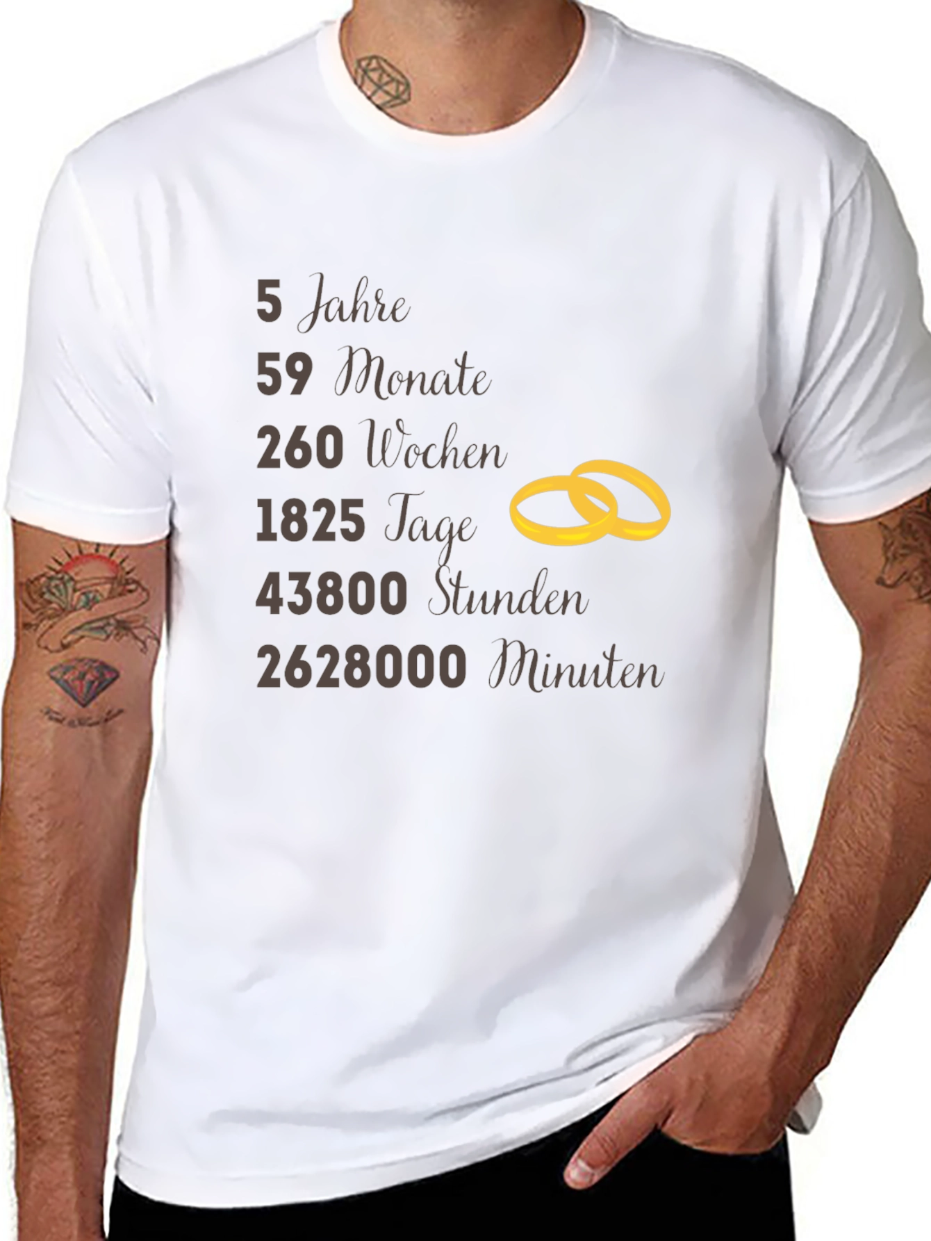 Anniversary T-Shirt: 5 Years Rings Graphic