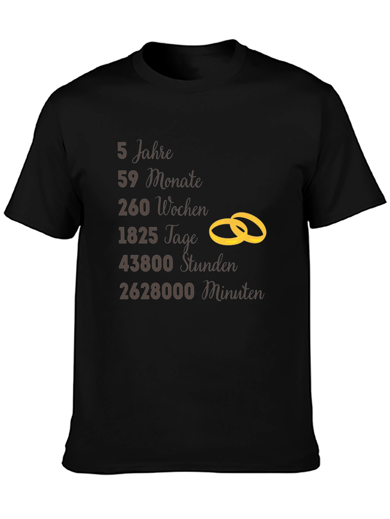 Anniversary T-Shirt: 5 Years Rings Graphic
