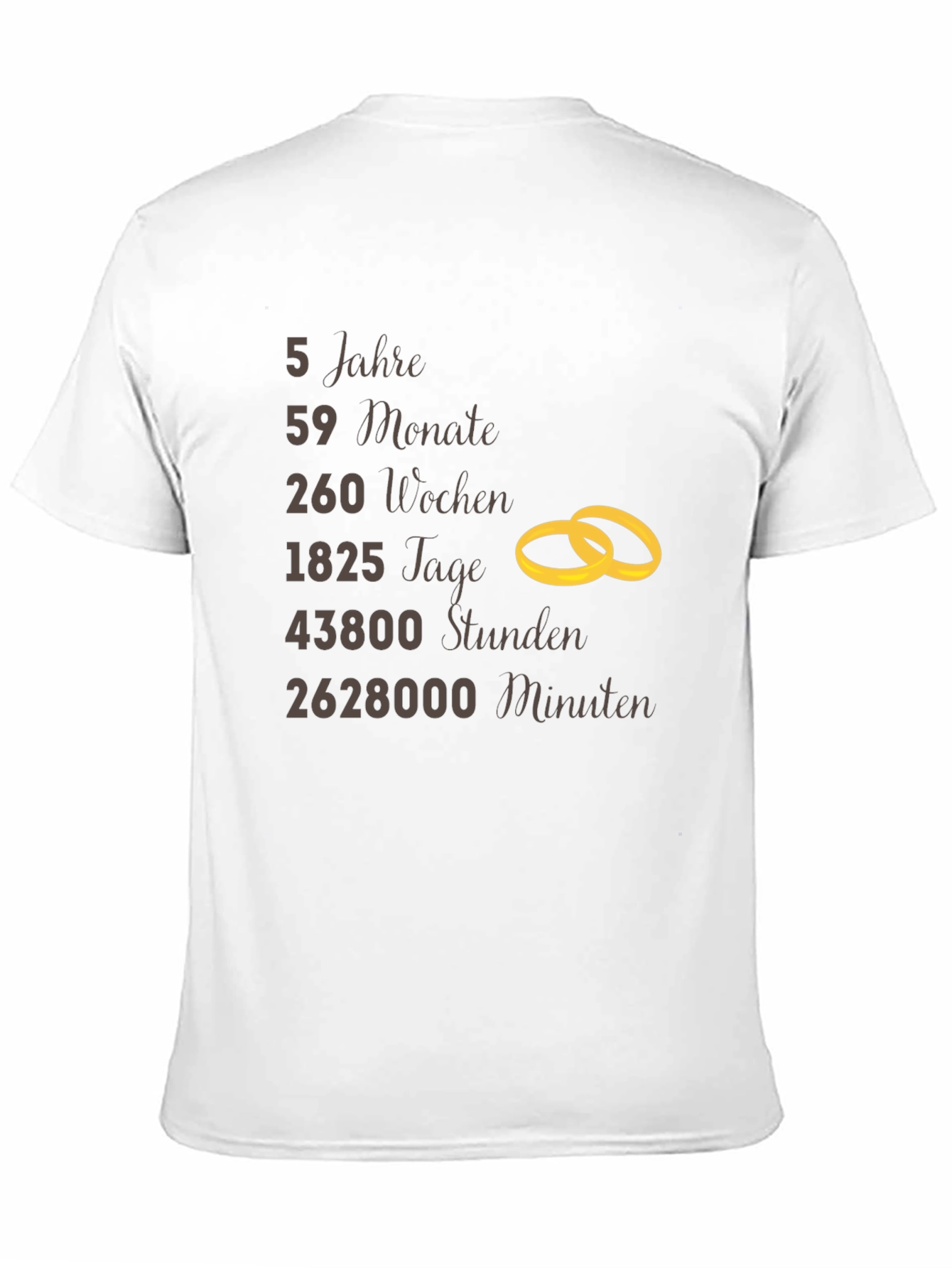Anniversary T-Shirt: 5 Years Rings Graphic