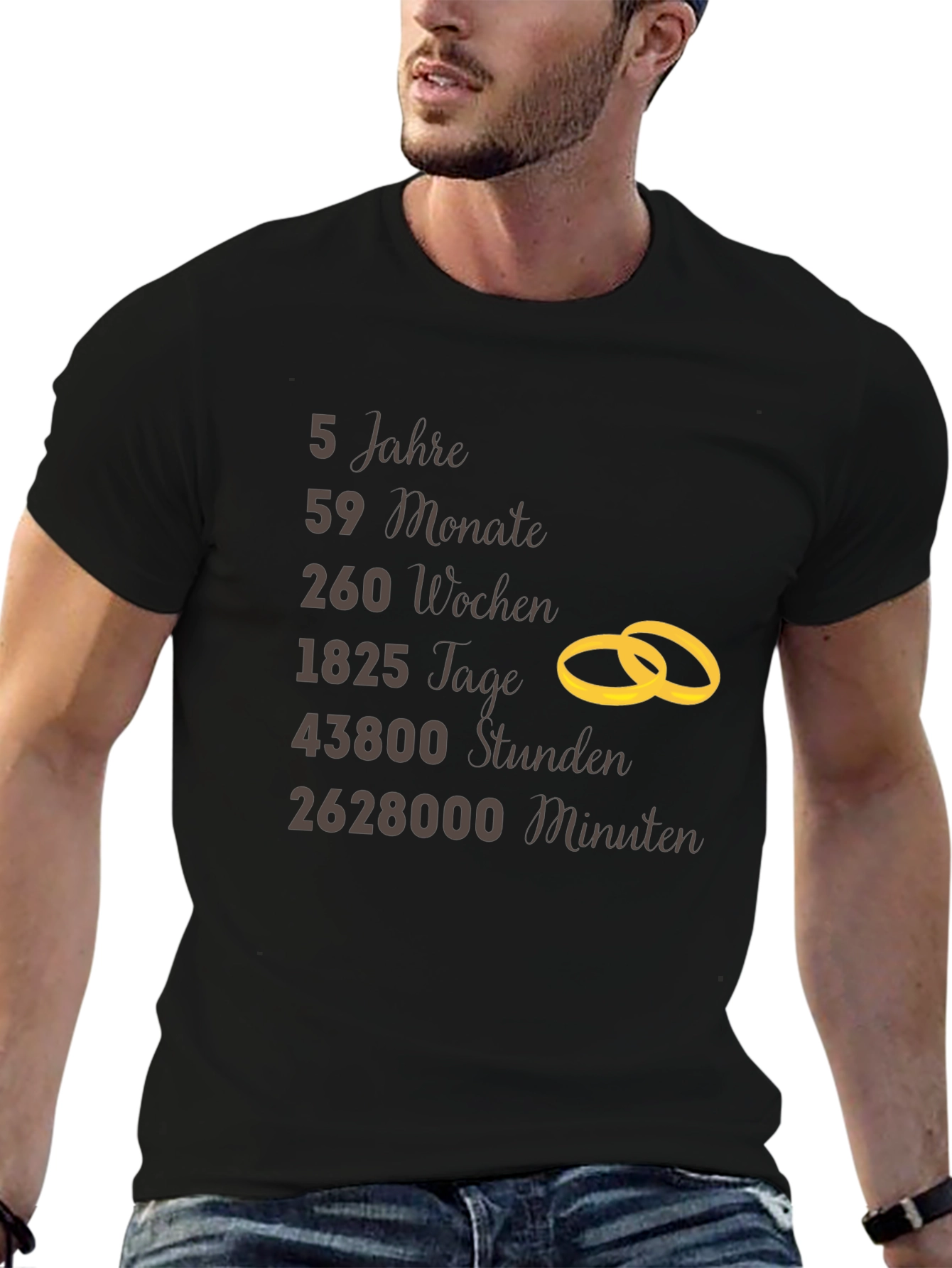 Anniversary T-Shirt: 5 Years Rings Graphic