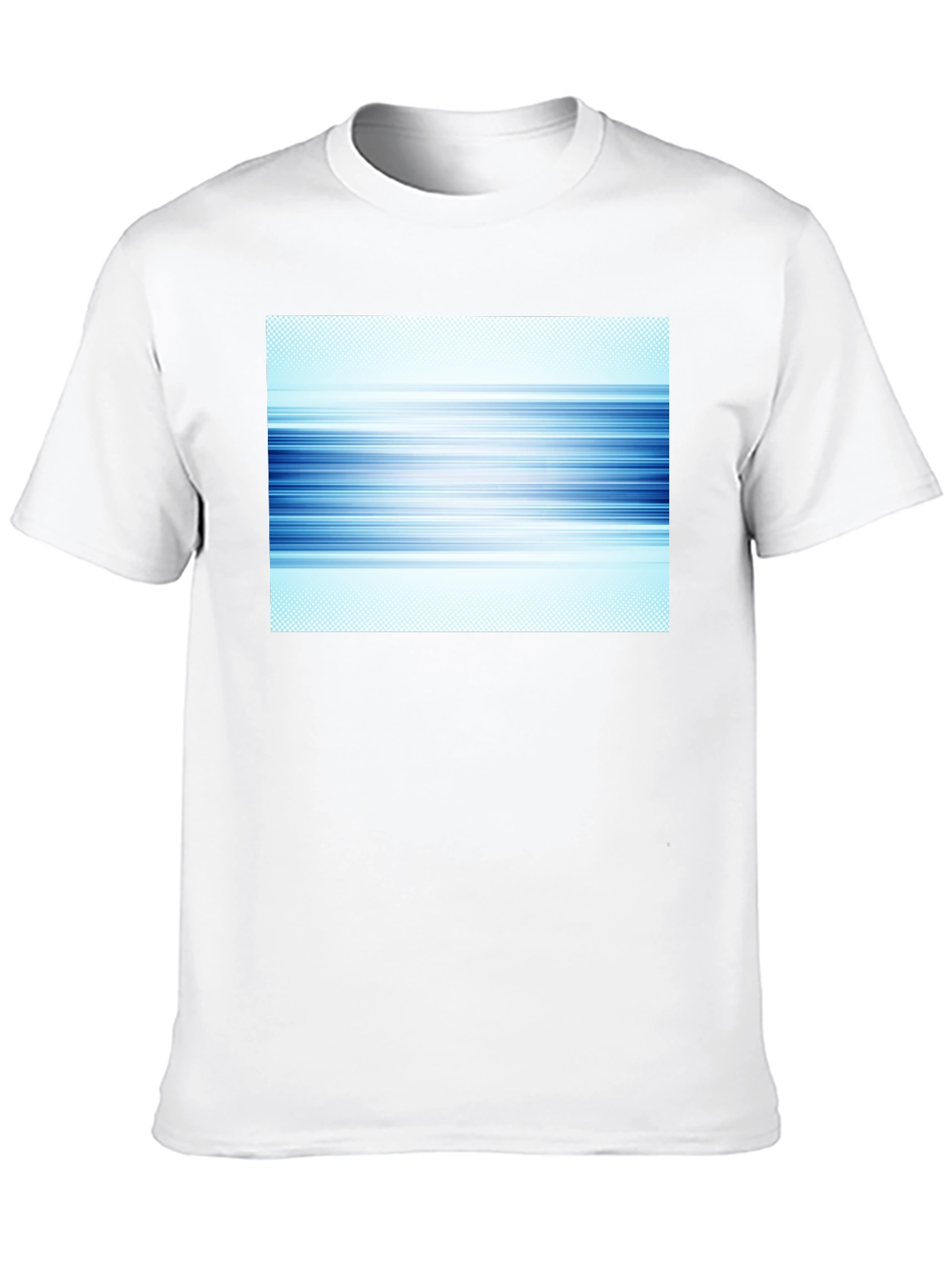Abstract Blue Lines Graphic Black T-Shirt