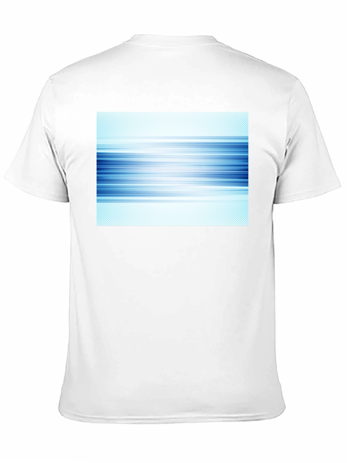 Abstract Blue Lines Graphic Black T-Shirt