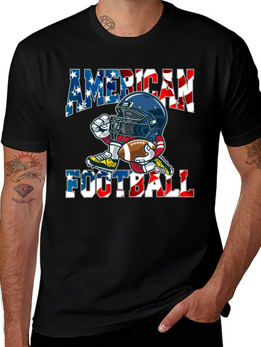 American Football Cartoon Graphic T-Shirt