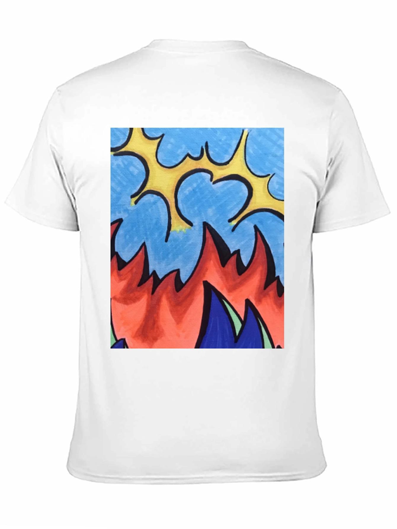 Abstract Fire Graphic Tee - Unique Design