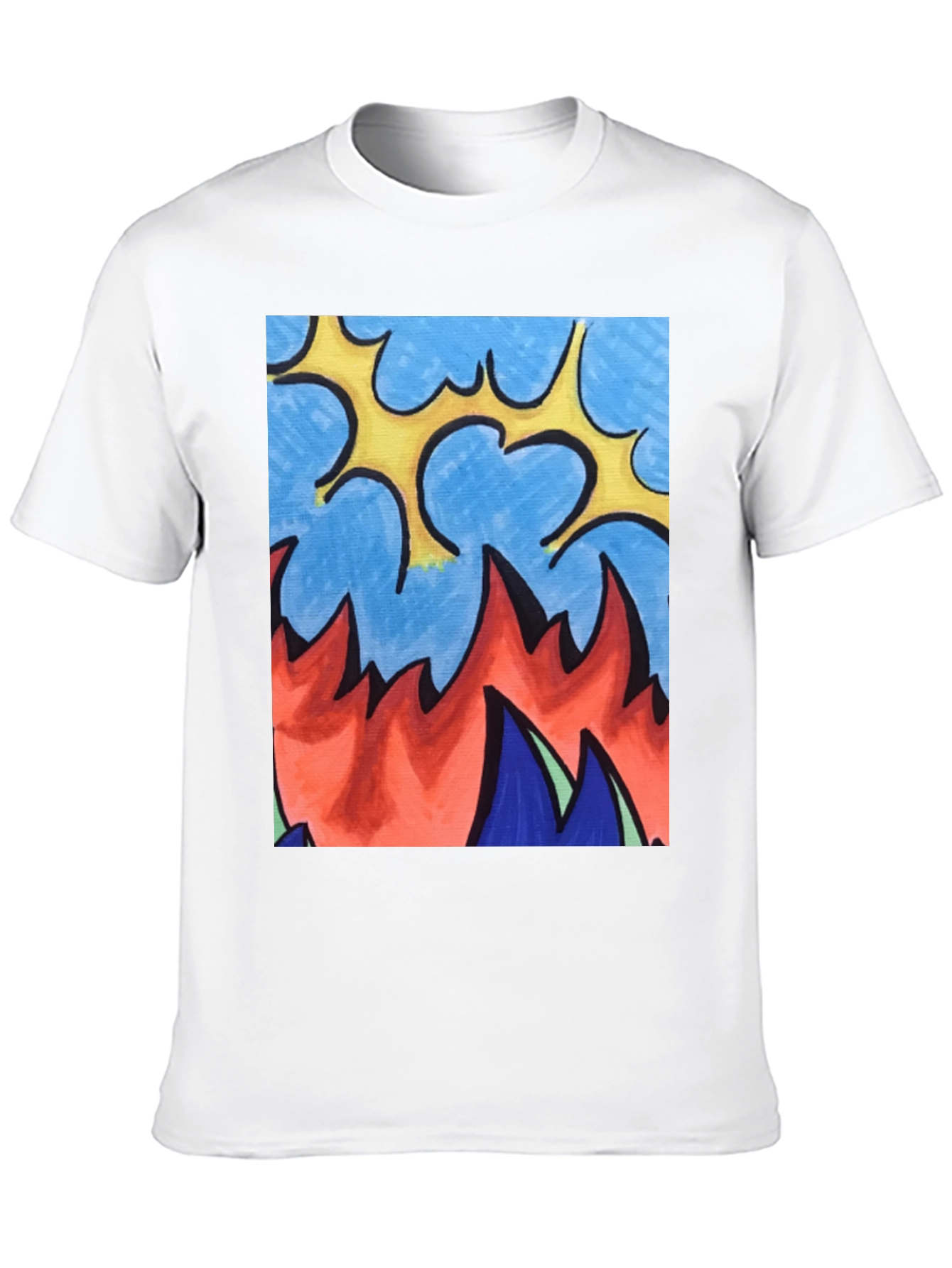 Abstract Fire Graphic Tee - Unique Design