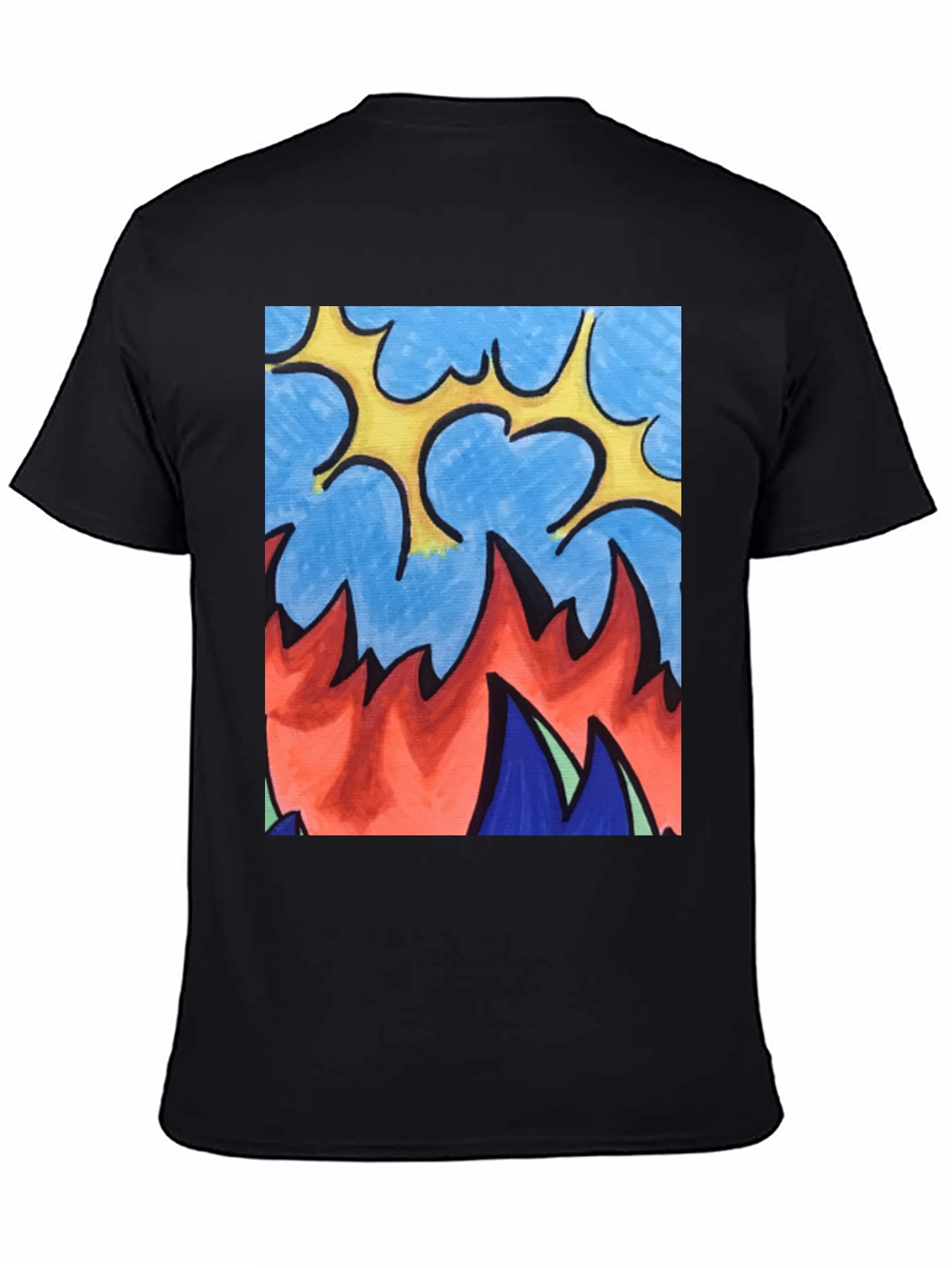 Abstract Fire Graphic Tee - Unique Design
