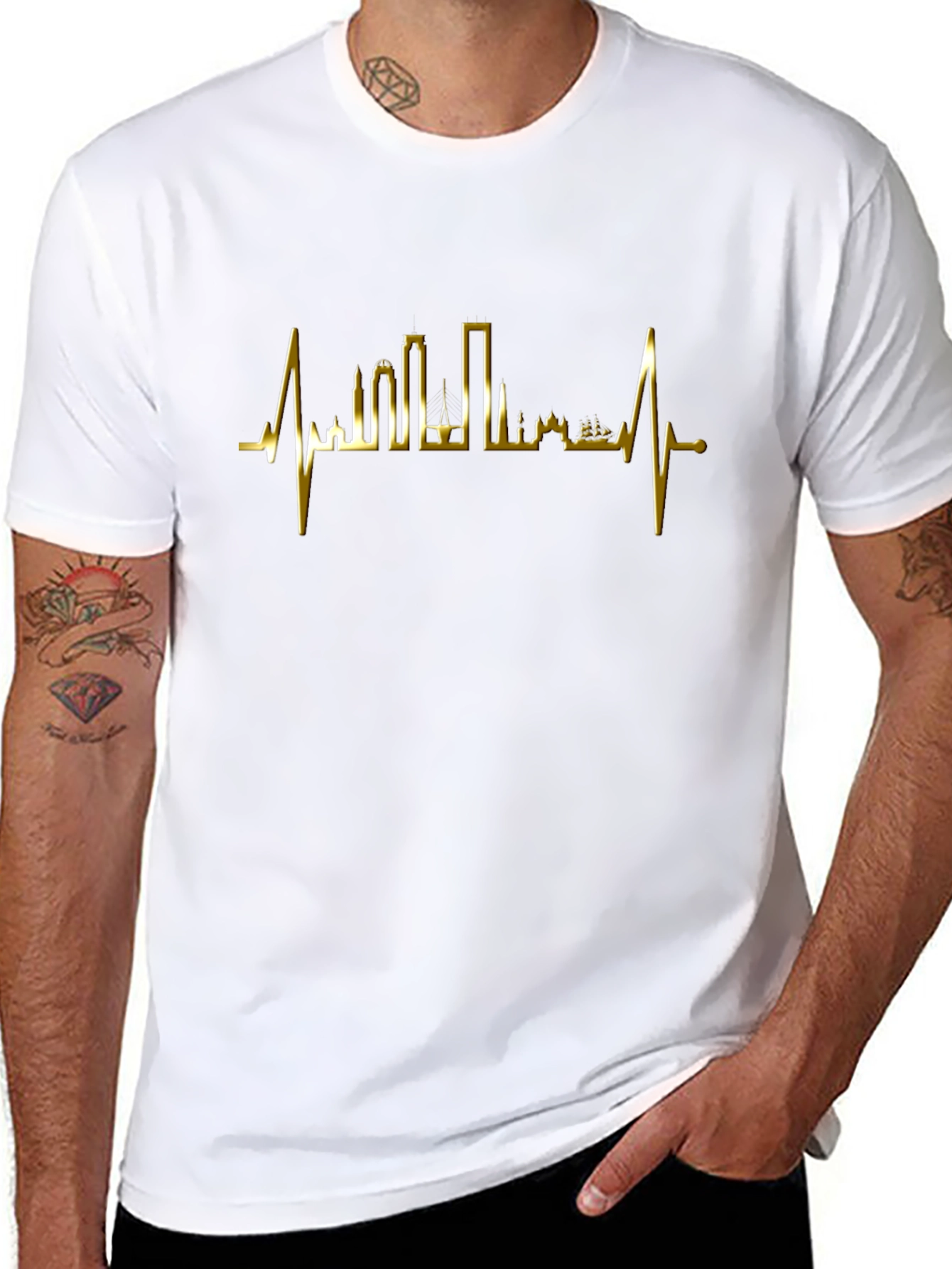 Heartbeat Cityscape Graphic Tee