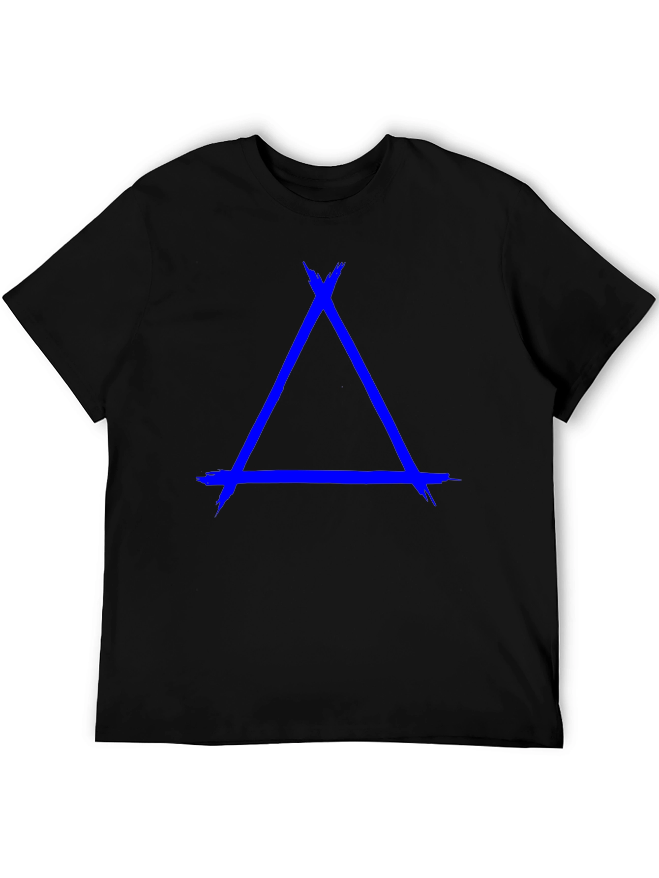 Abstract Triangle Graphic Tee - Mens Black T-Shirt