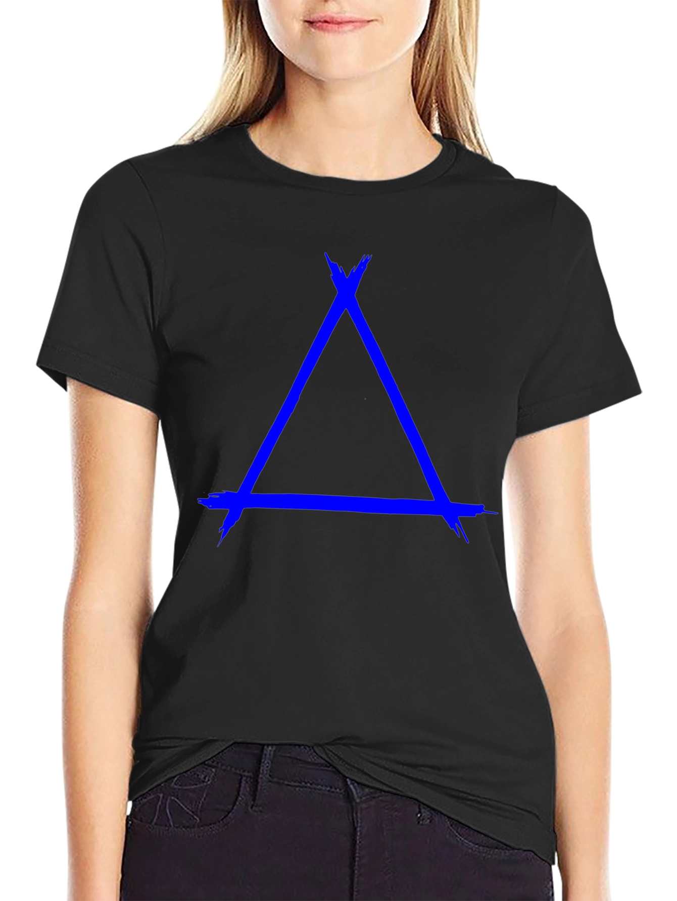 Abstract Triangle Graphic Tee - Mens Black T-Shirt